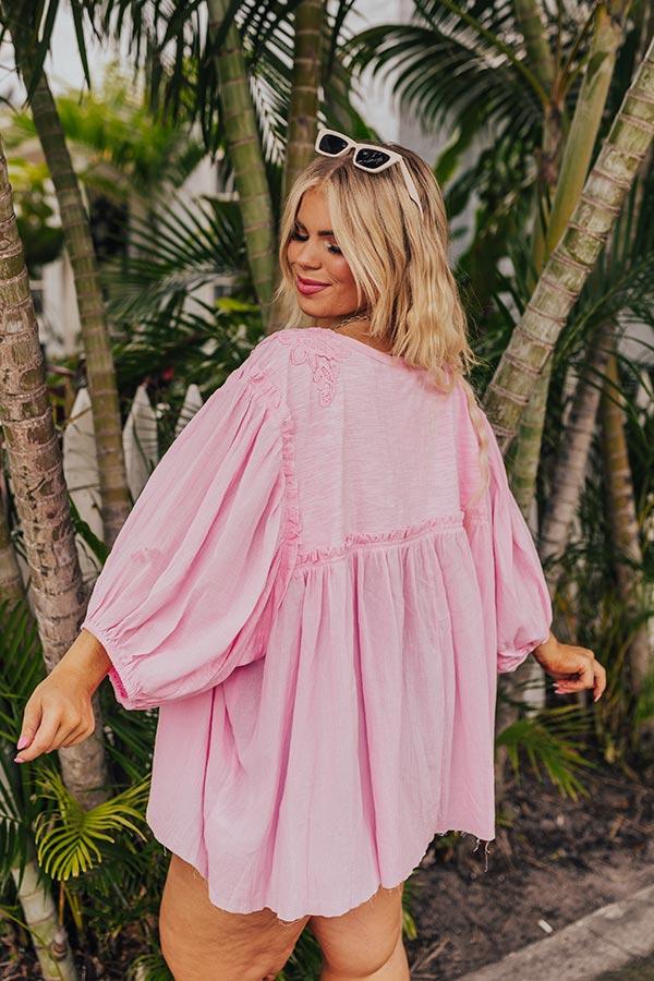 Serenity Song Babydoll Top In Pink Curves Product Image