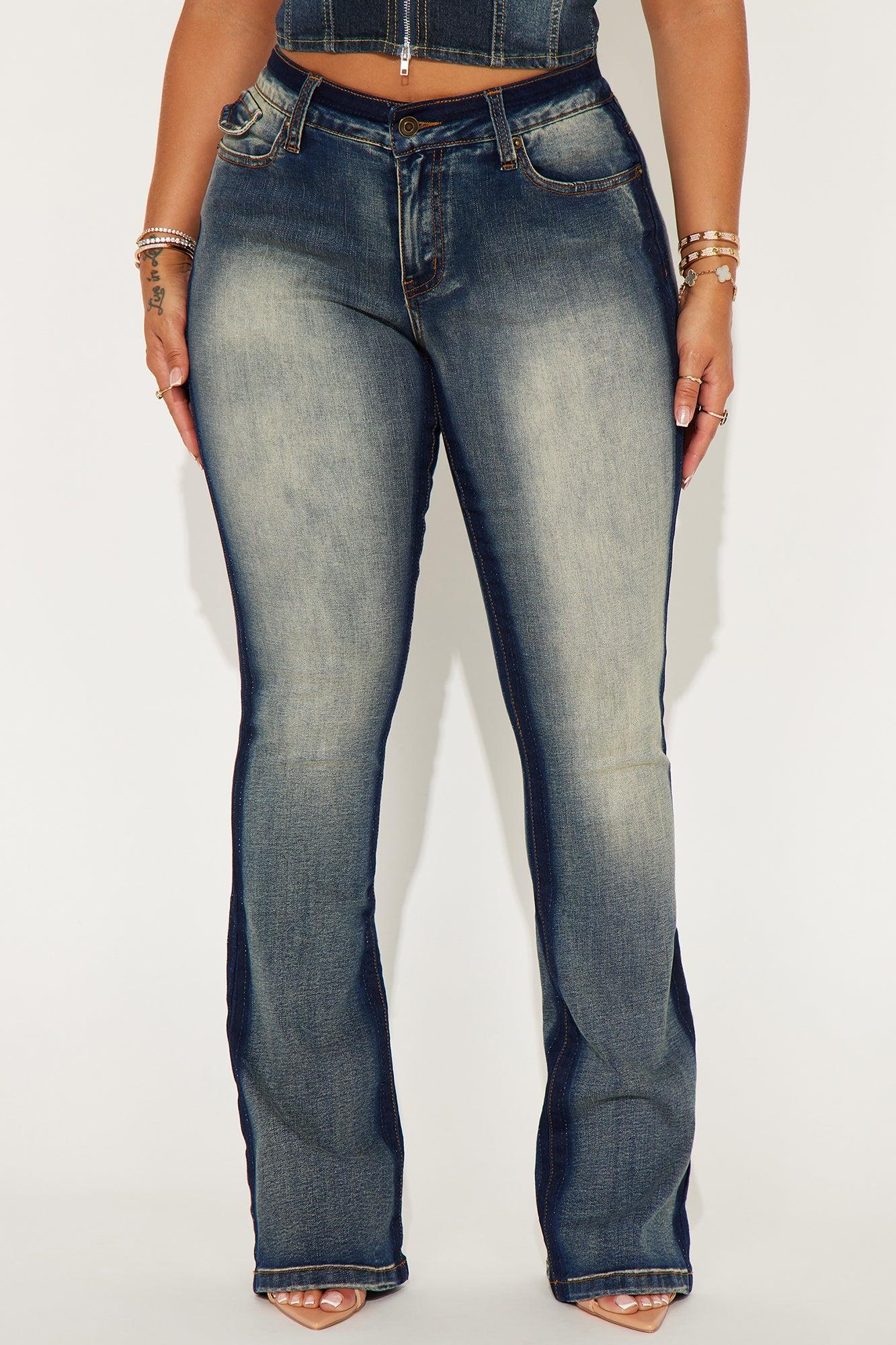 Yes Please Stretch Bootcut Jeans - Dark Wash Product Image