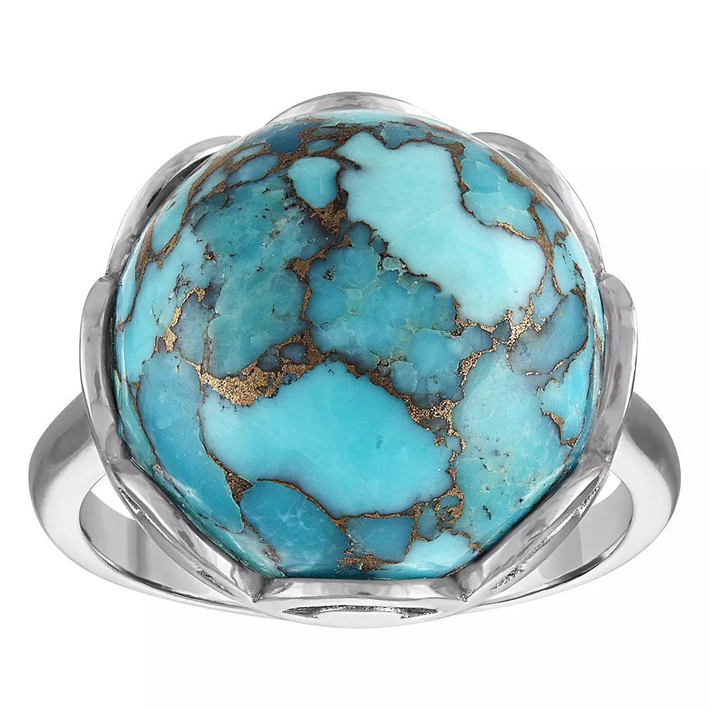 Designs by Gioelli Sterling Silver Blue Copper Turquoise Ring, Women's, Size: 10 Product Image
