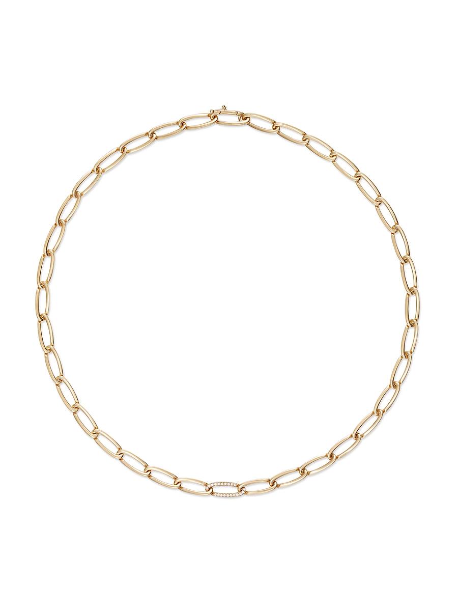 Womens Lulu Small 18K Yellow Gold & 0.09 TCW Diamond Necklace Product Image
