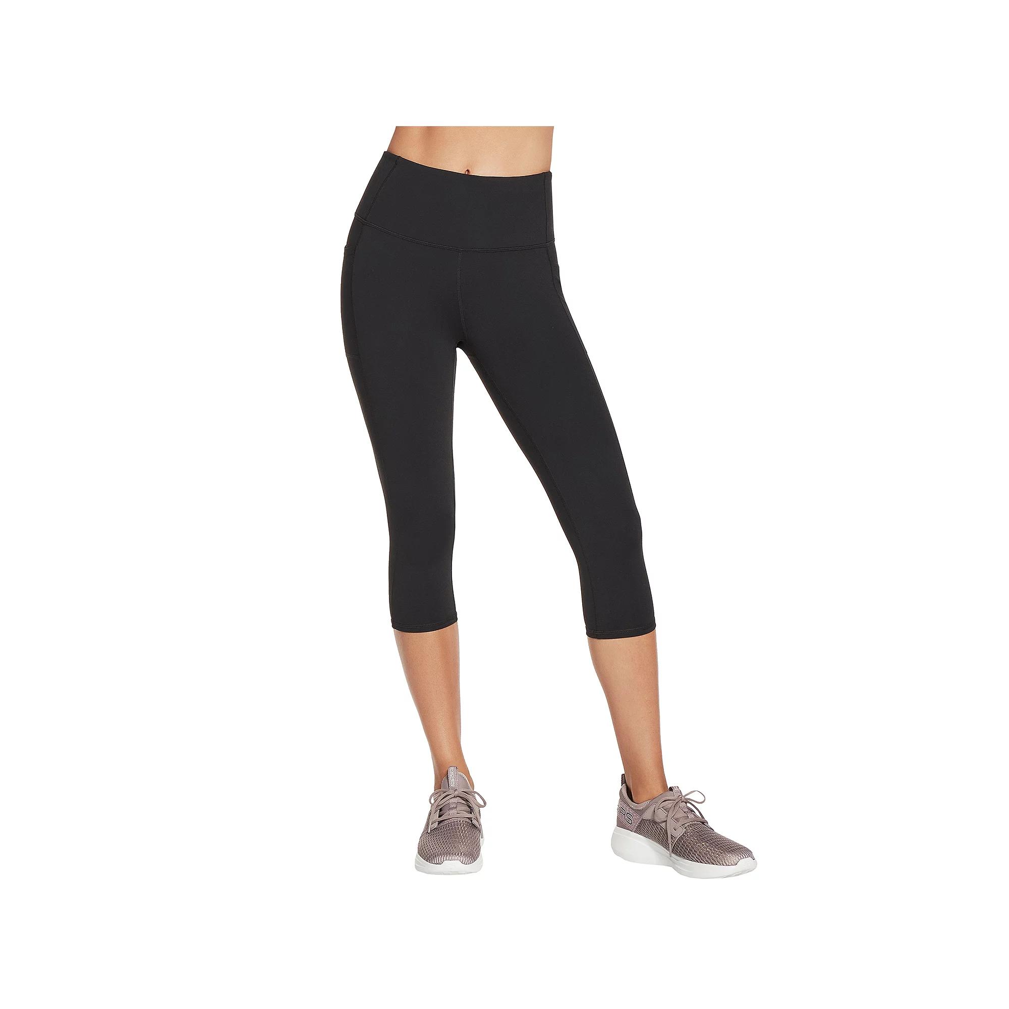 Women's Skechers® GOWALK™ GOFLEX™ High-Waisted Capri Leggings, Size: Large, Black Product Image