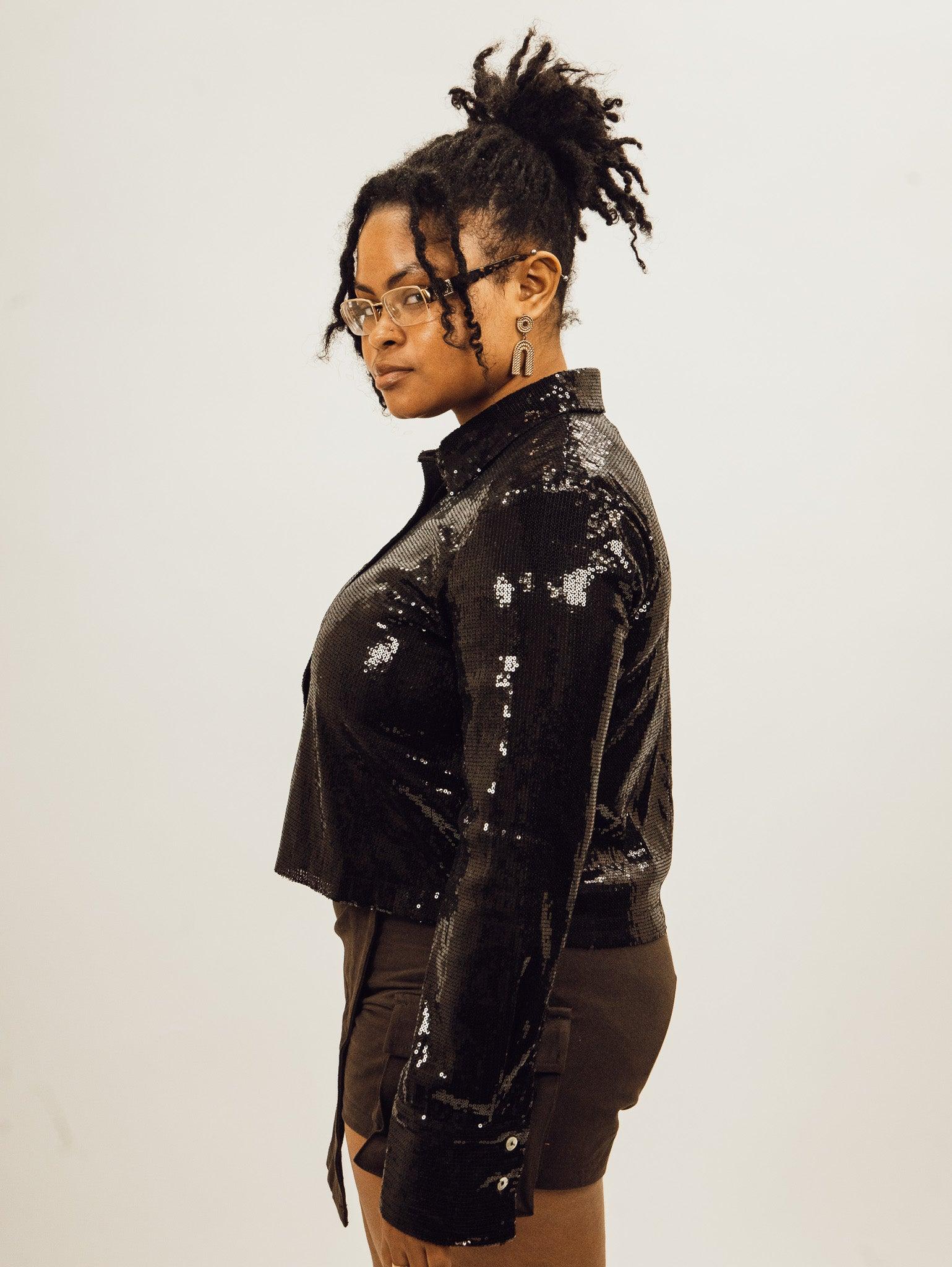 Nia Bardot Shirt - Black Product Image