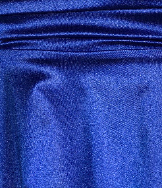 Honey and Rosie Sateen Square Neck Pleated Bodice Back Cut-Out Tiered Dress Product Image