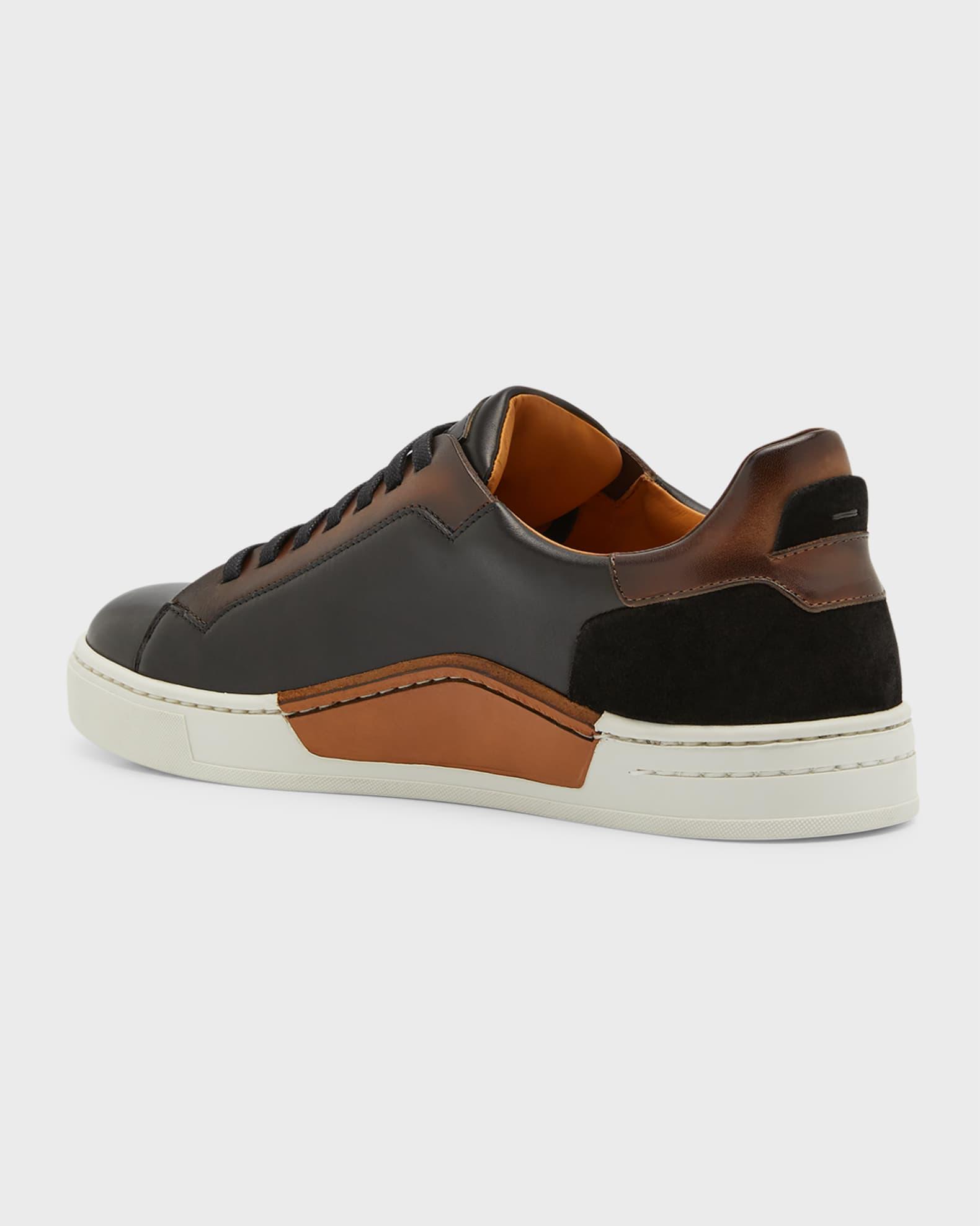 Men's Amadeo Bicolor Leather Low-Top Sneakers Product Image