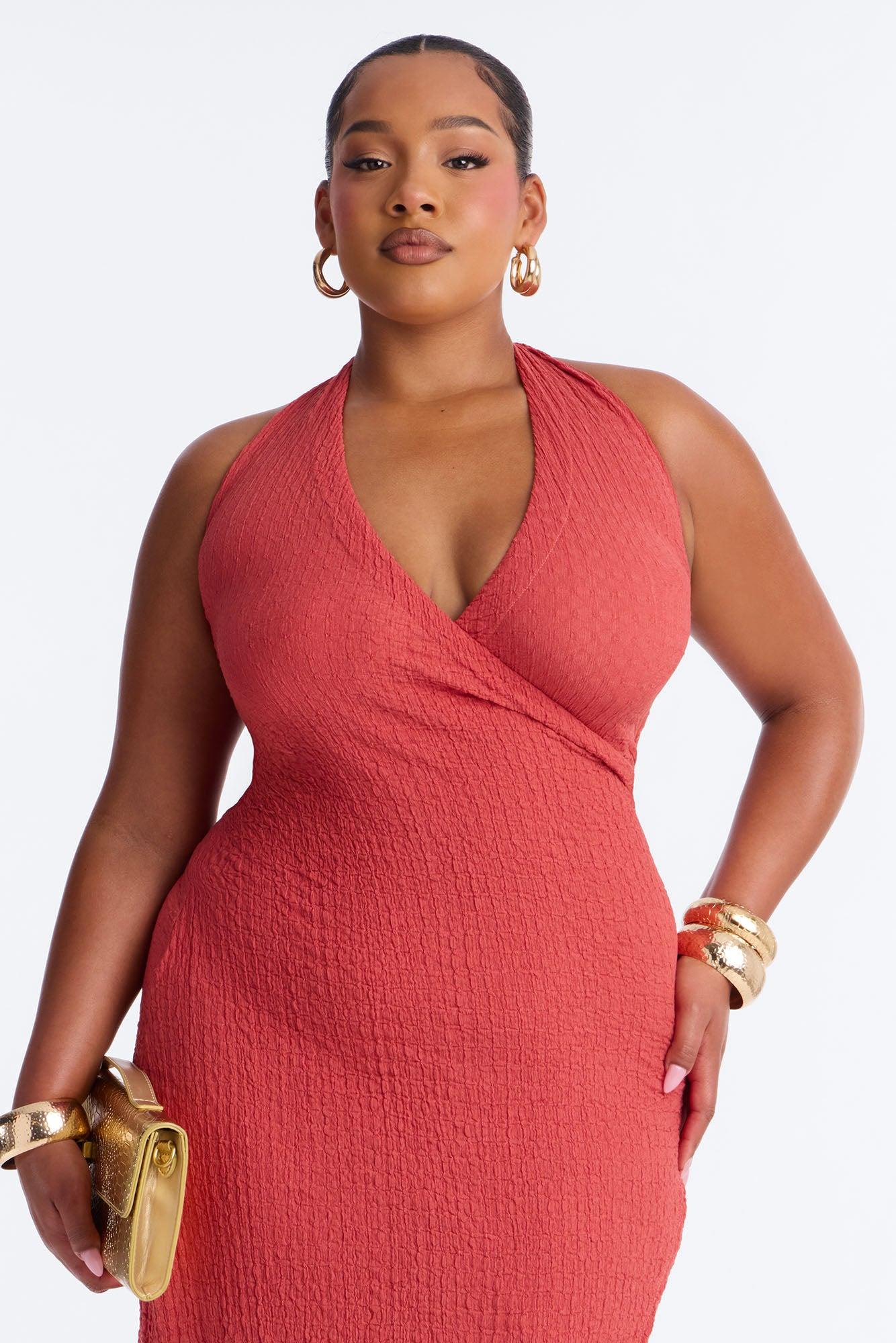 Alinna Halter Maxi Dress - Marsala Female Product Image