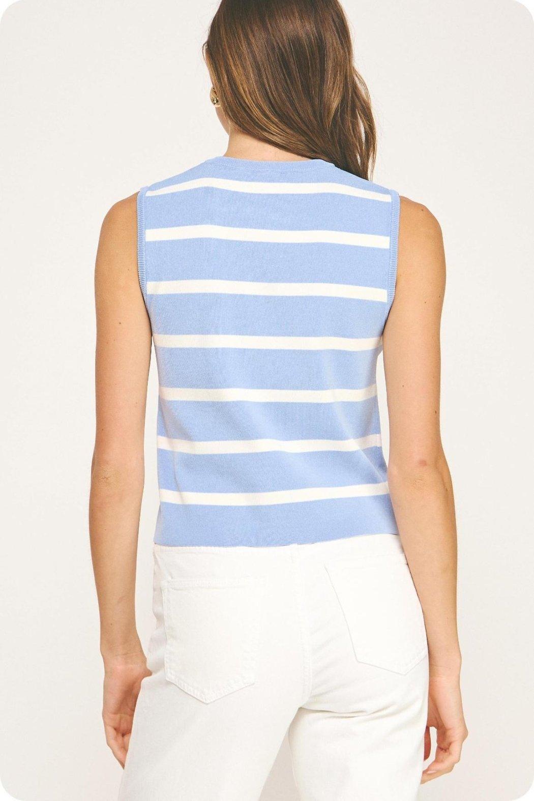 Striped Cardigan Vest Product Image