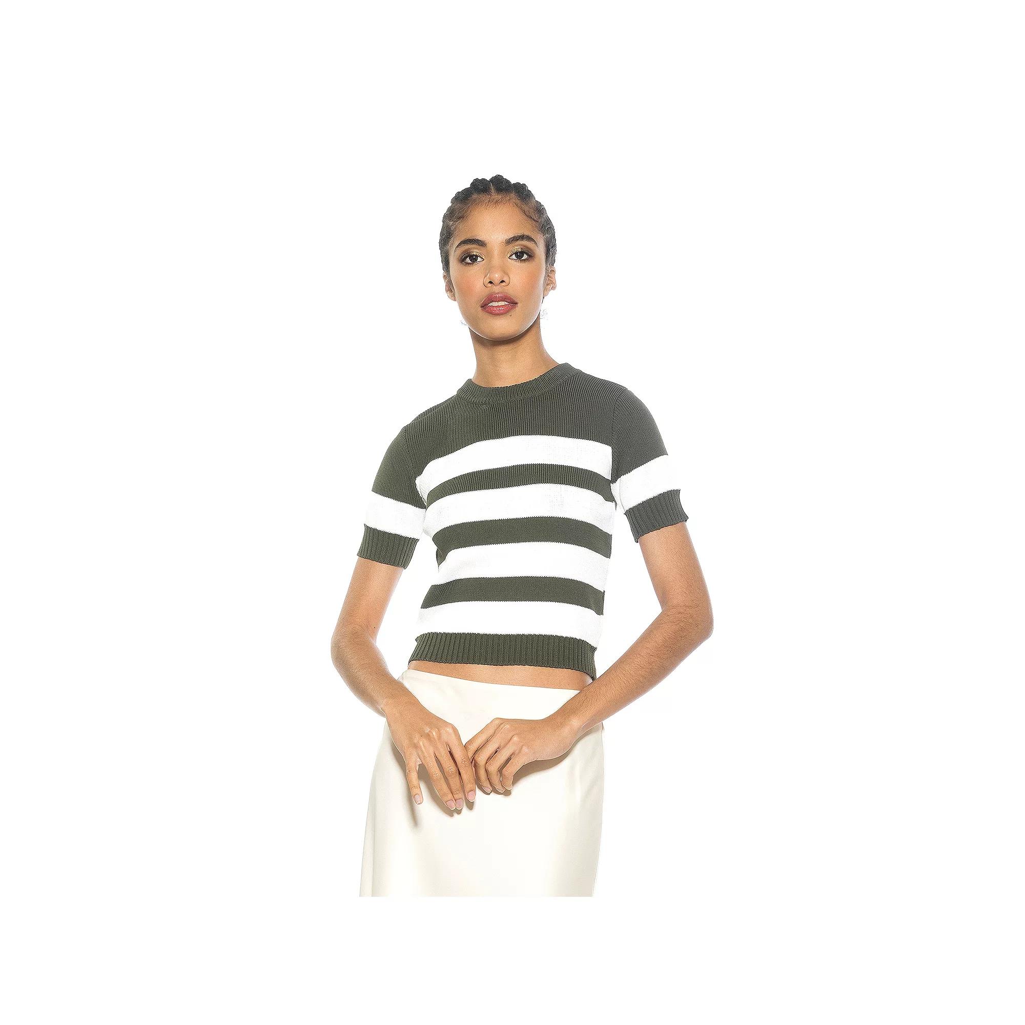 Womens ALEXIA ADMOR Pat Classic Knit Stripped Top Product Image