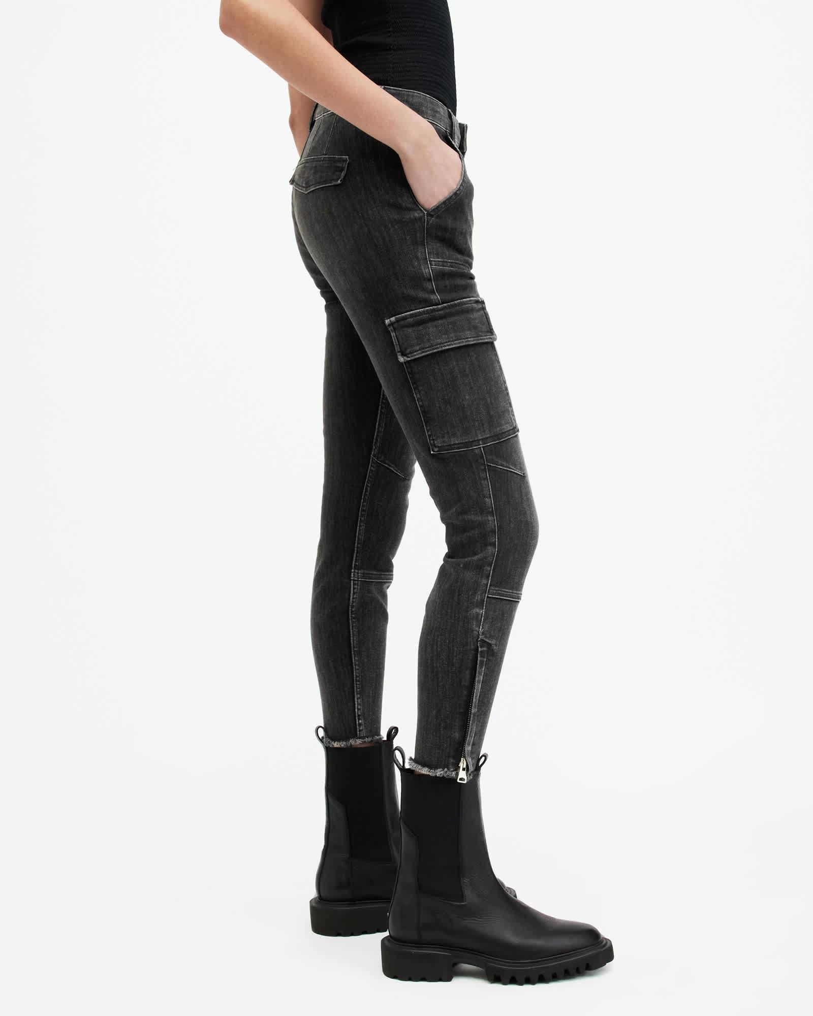 Duran Mid-Rise Skinny Cargo Denim Jeans Product Image