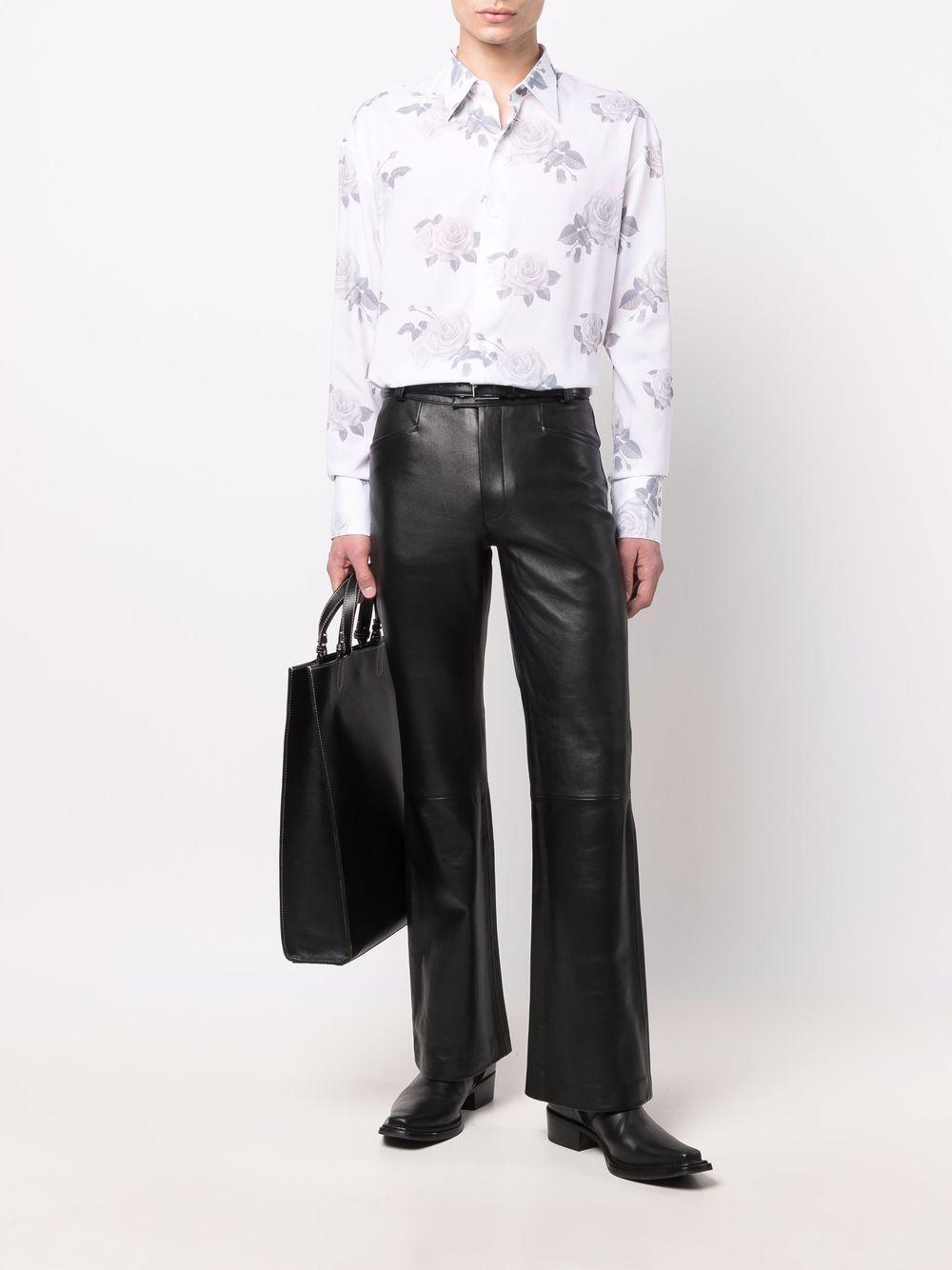 leather flare-leg trousers Product Image