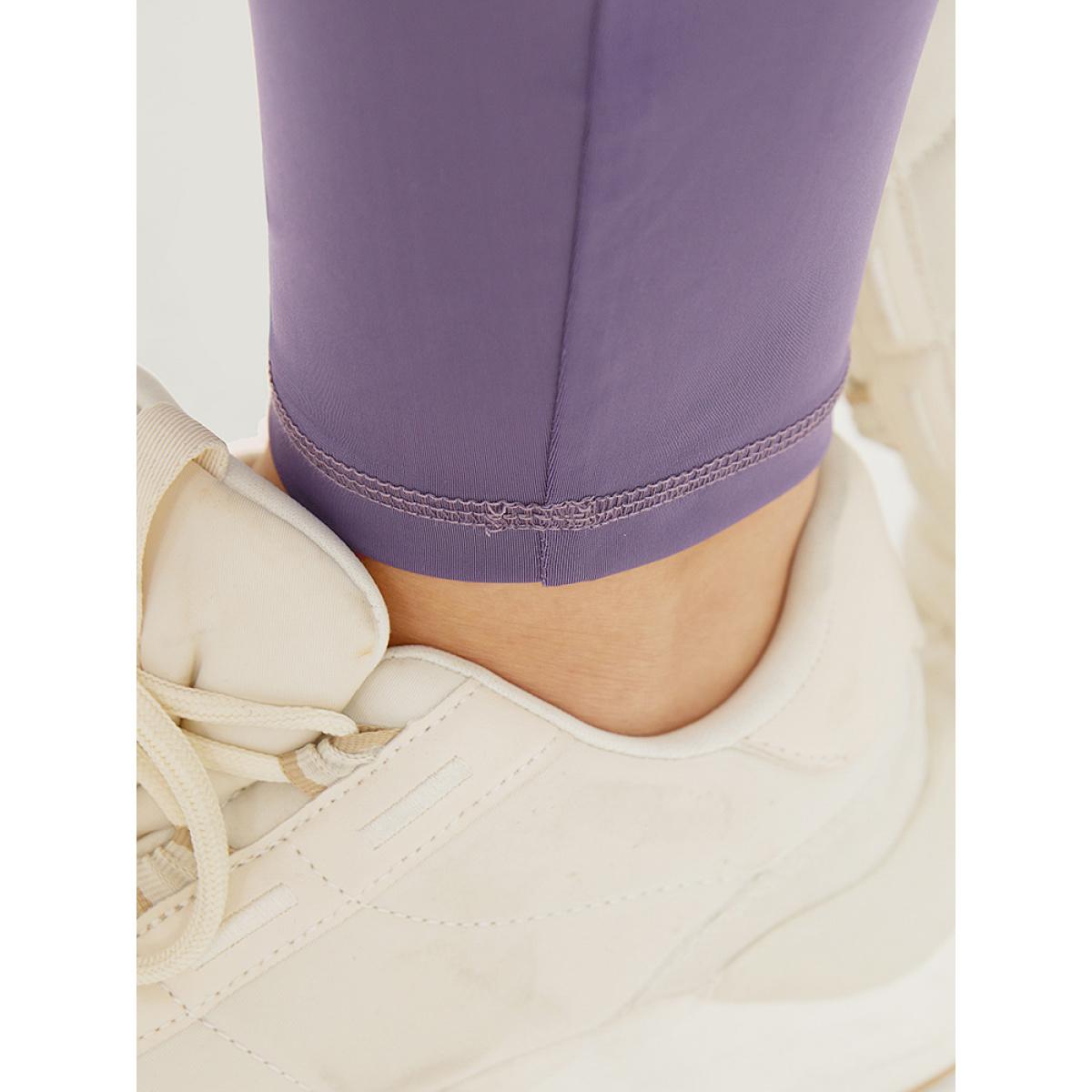 Plus Size Solid Wideband Waist Ties Skinny Leggings Women Mauve Casual High stretch Skinny High Rise Dailywear Leggings BloomChic 30/6X Product Image