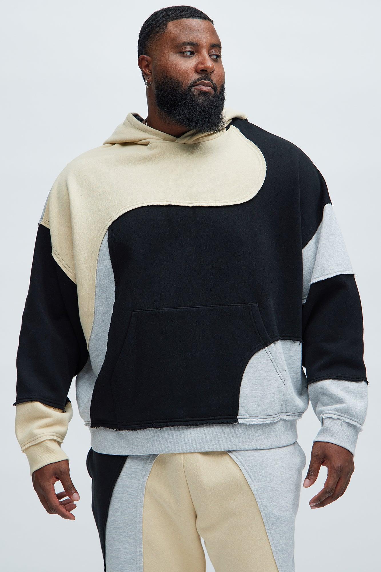 Tyson Awaken Oversized Color Block Hoodie - Black/combo Product Image