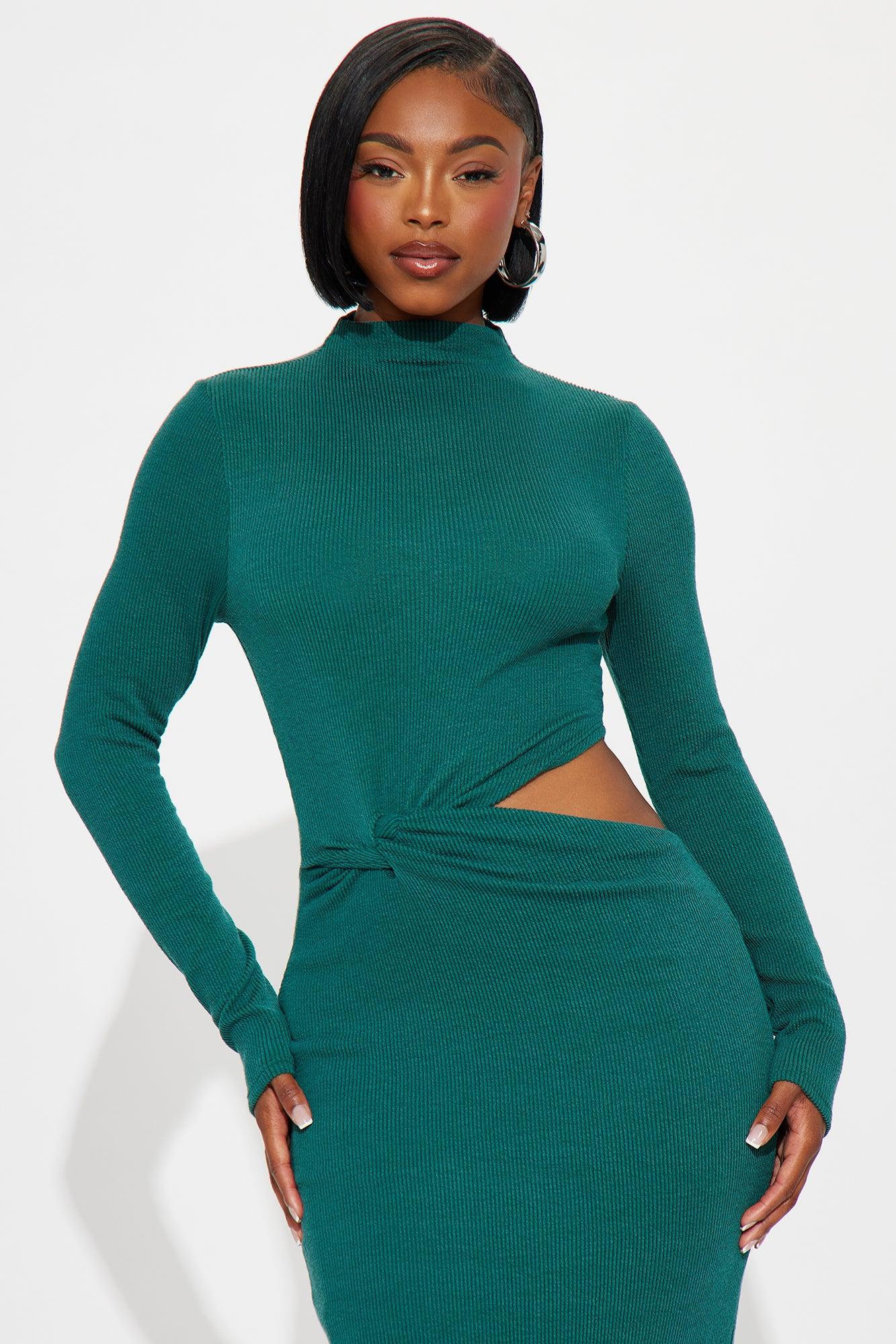 Dreamer Ribbed Maxi Dress - Hunter Female Product Image