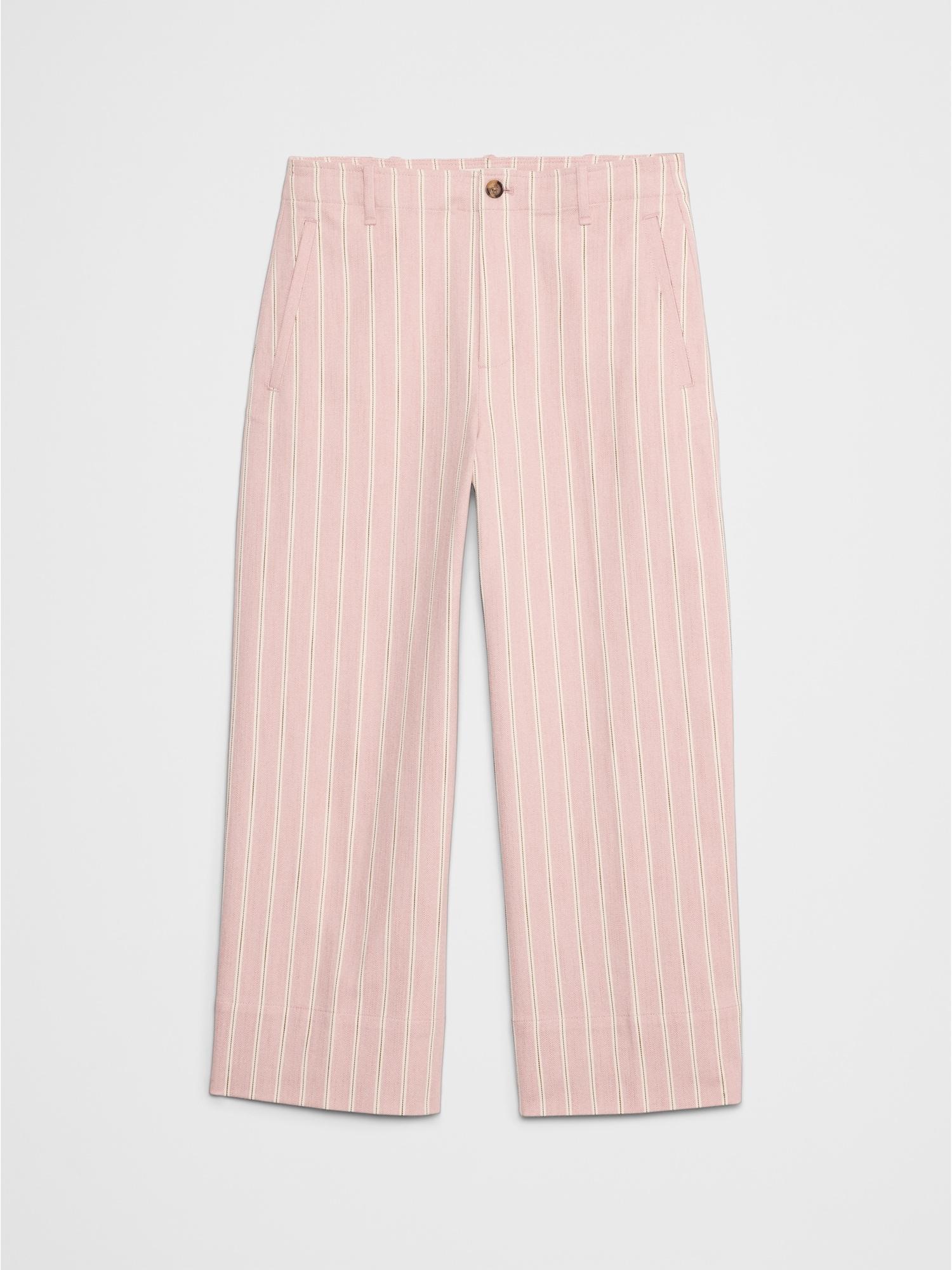 Twill Wide-Leg Crop Pant Product Image