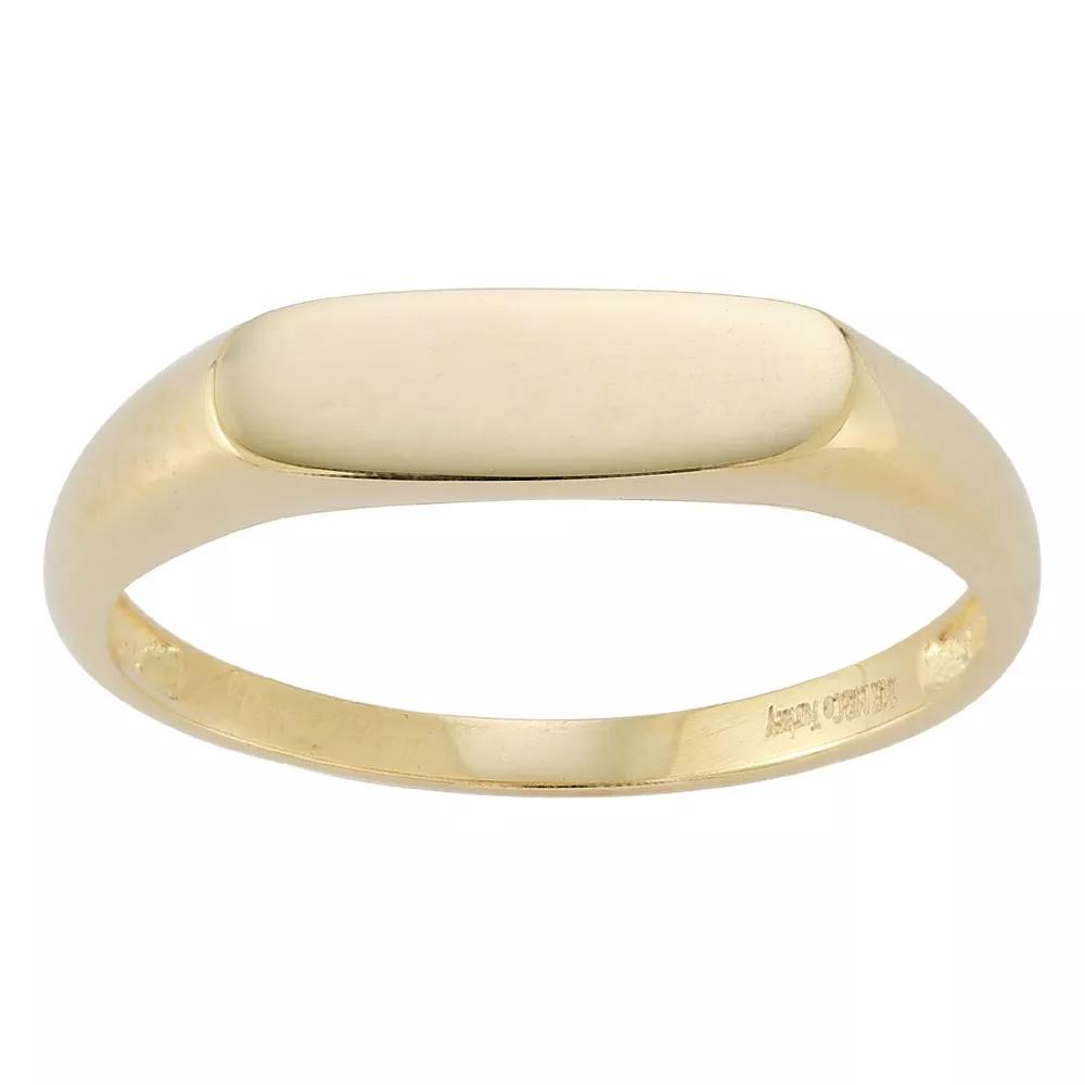 LUMINOR GOLD 14k Gold Bar Signet Ring, Women's, Size: 6 Product Image