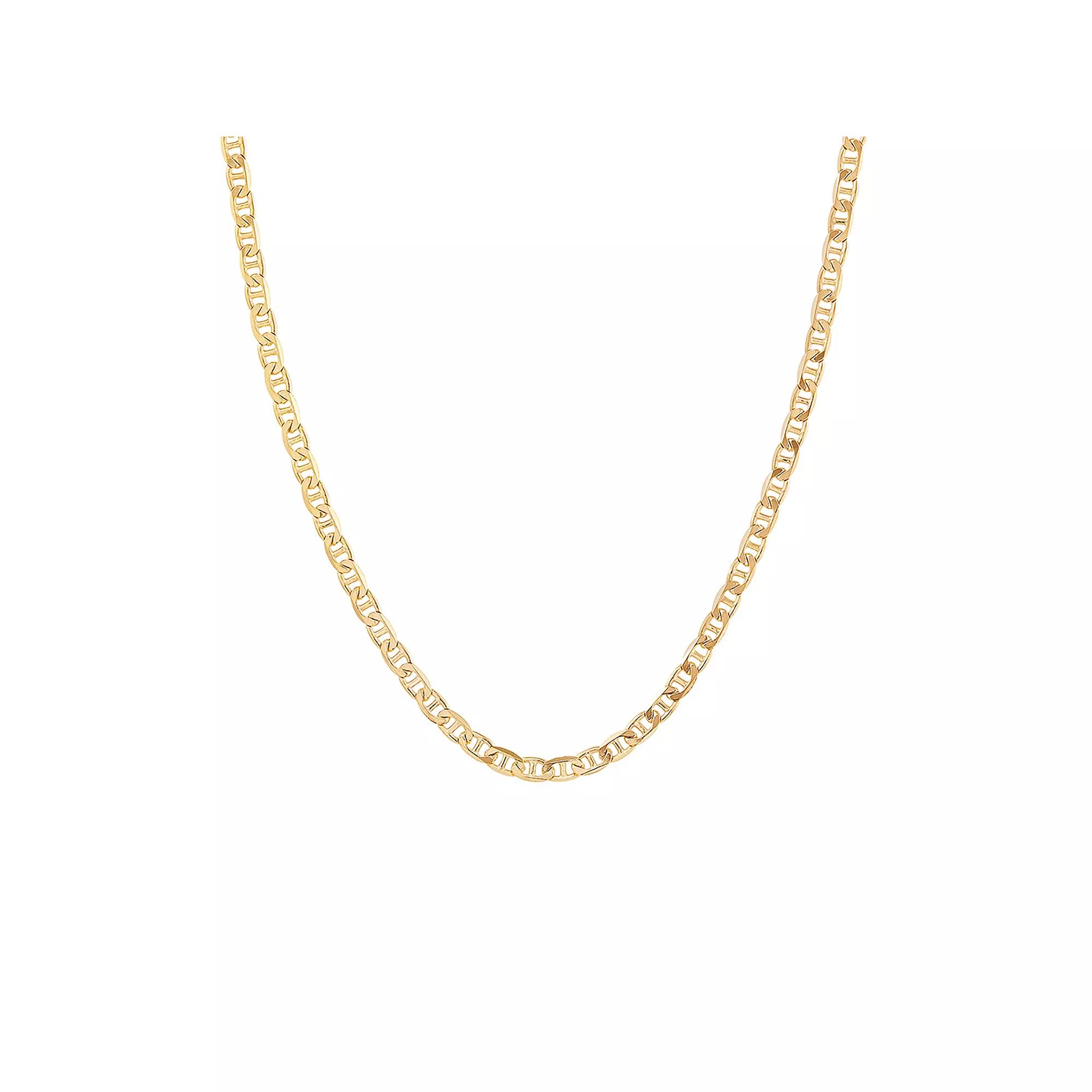 Everlasting Silver Gold Over Silver Solid Mariner Chain Necklace, Womens Gold Tone Product Image