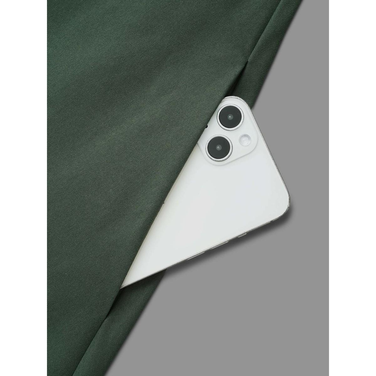 Plus Size Square Neck Plain Button Detail Dress DarkGreen Women At the Office Button Square Neck Long Sleeve Curvy BloomChic 10/M Product Image