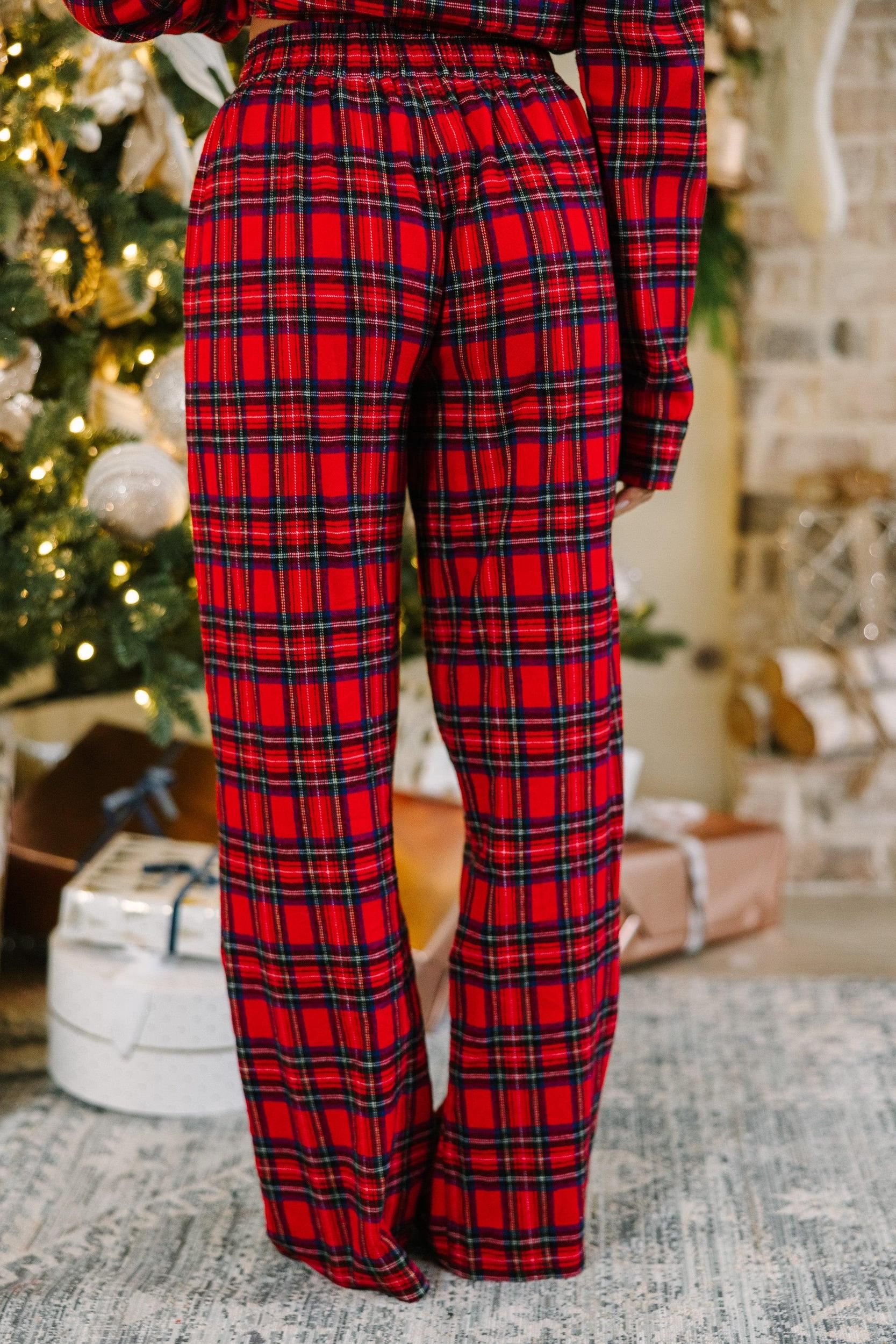 Staying In Tartan Plaid L/S Pajama Set Female Product Image