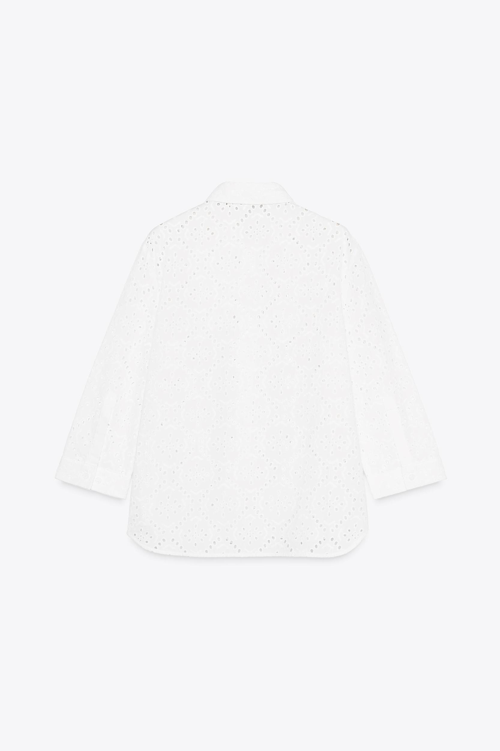EMBROIDERED EYELET SHIRT ZW COLLECTION Product Image