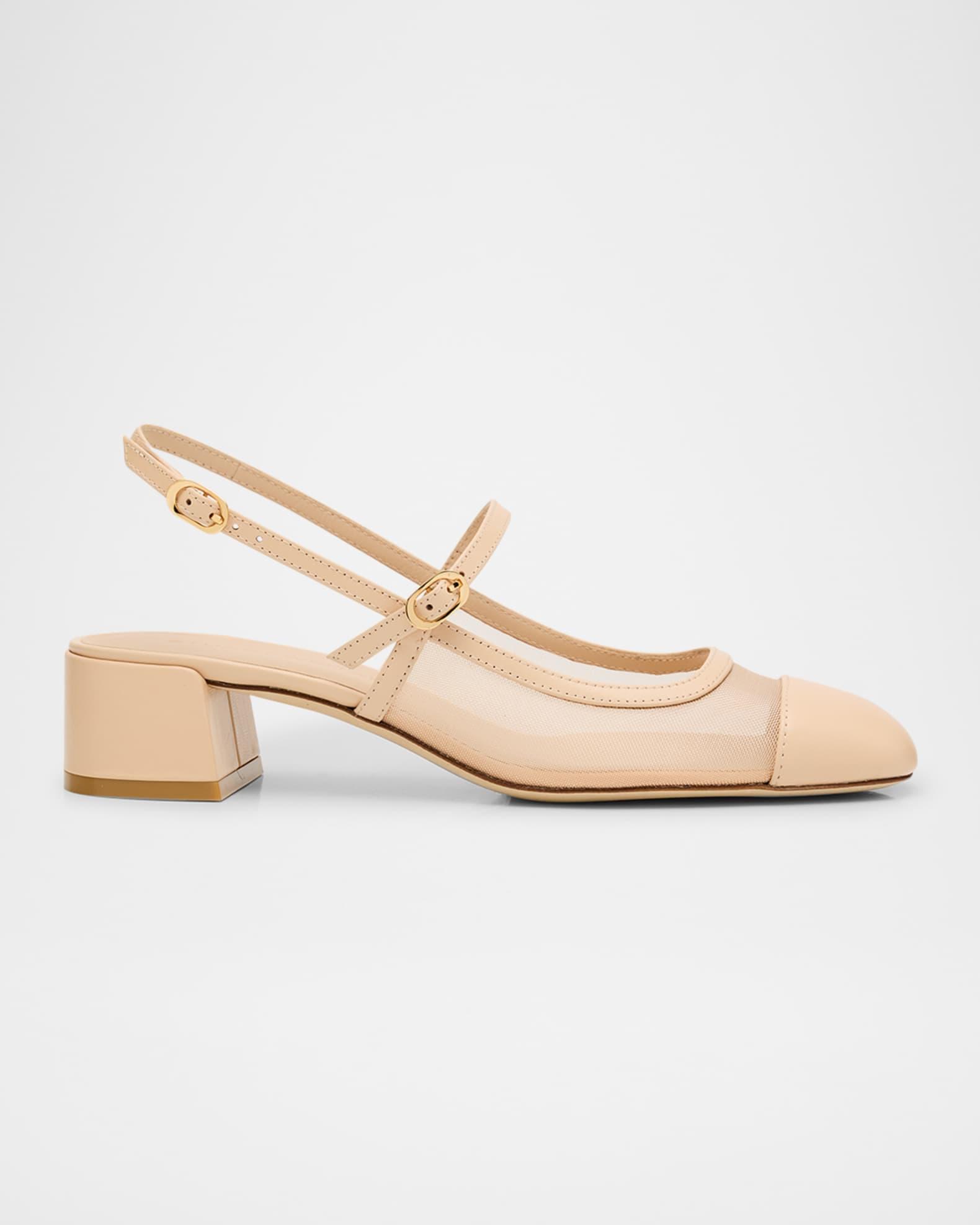 Maeve Mesh Mary Jane Slingback Pumps Product Image
