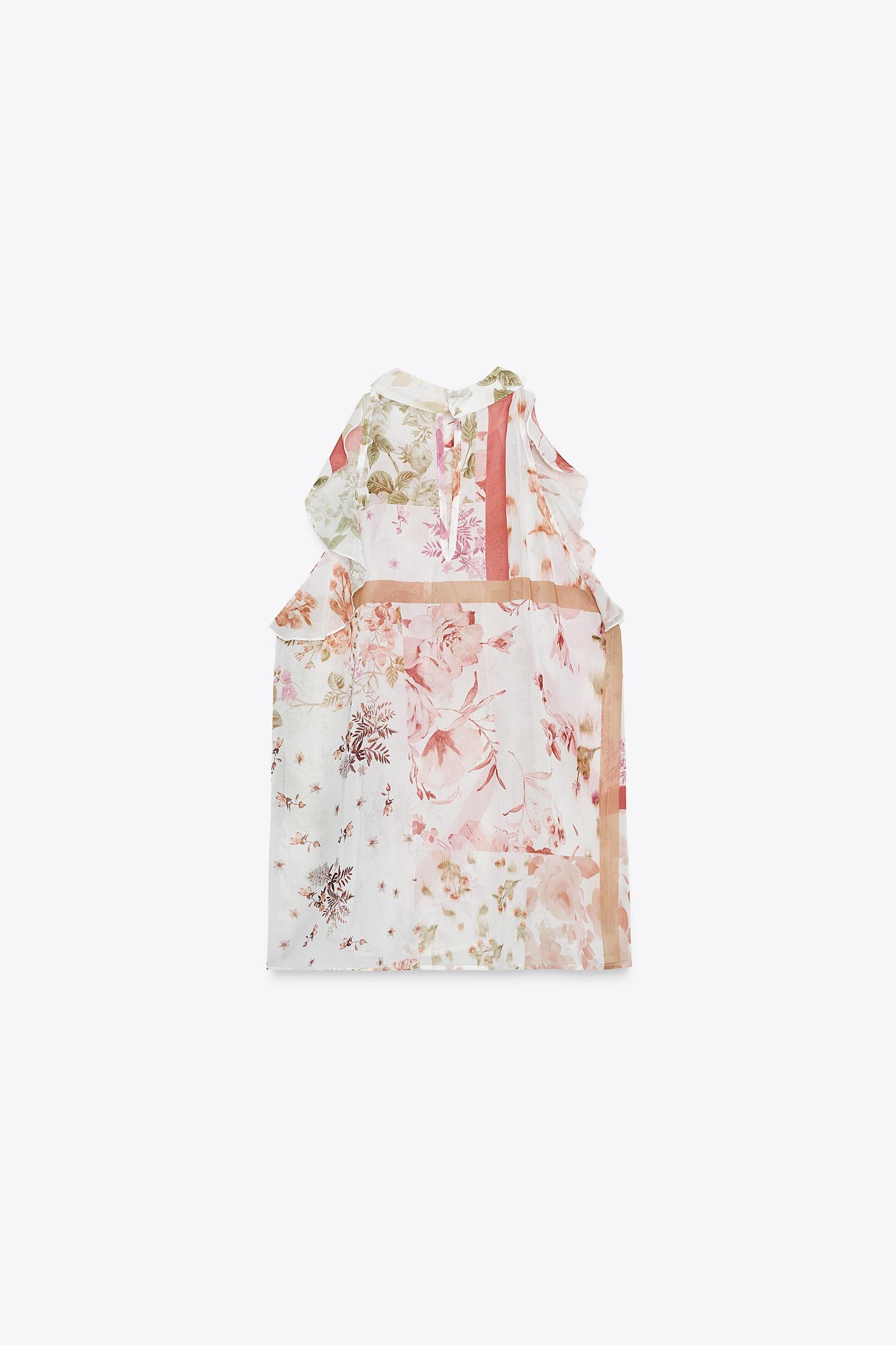 FLORAL PRINT RUFFLED TOP Product Image