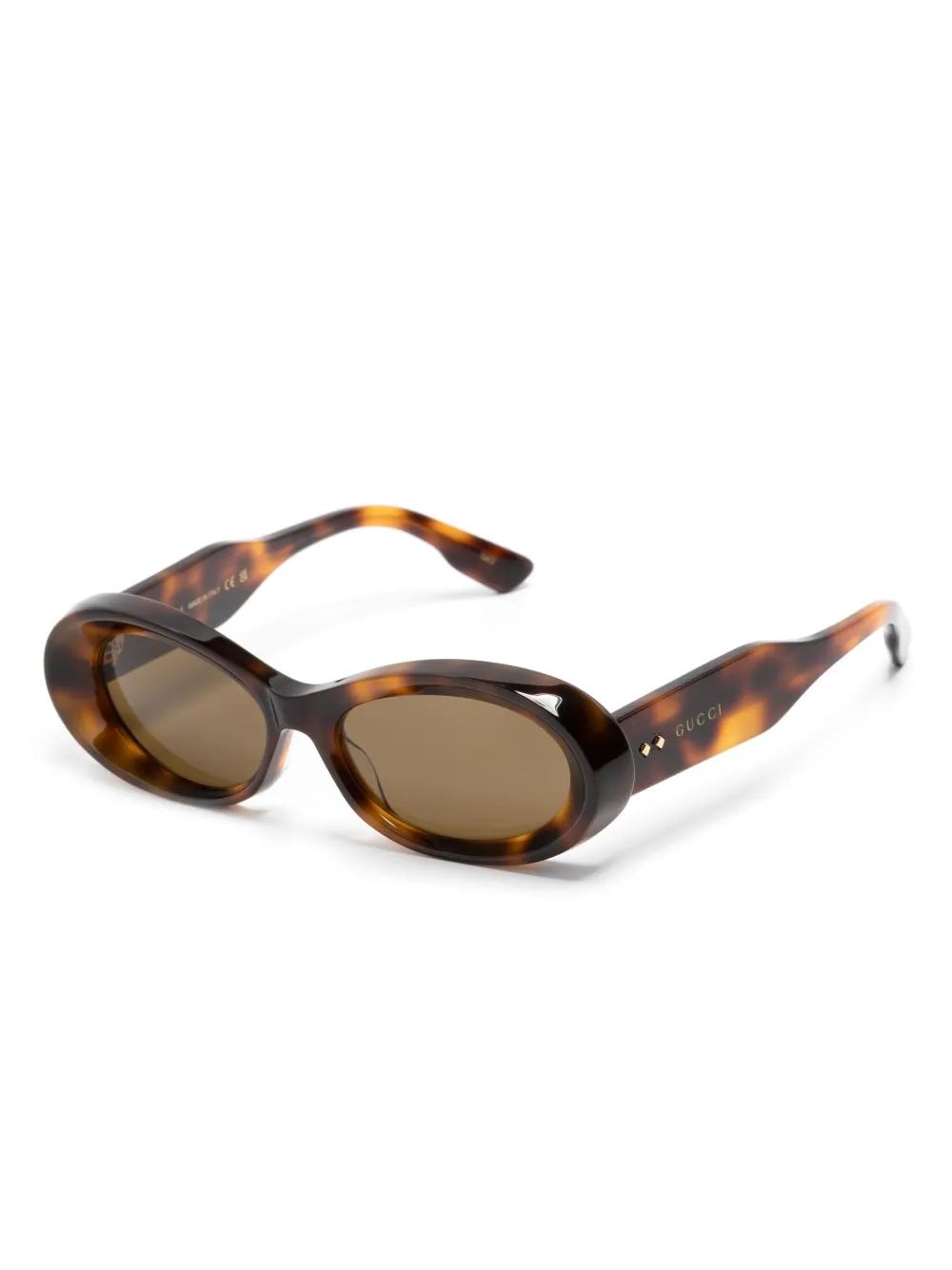 tortoiseshell oval-frame sunglasses Product Image