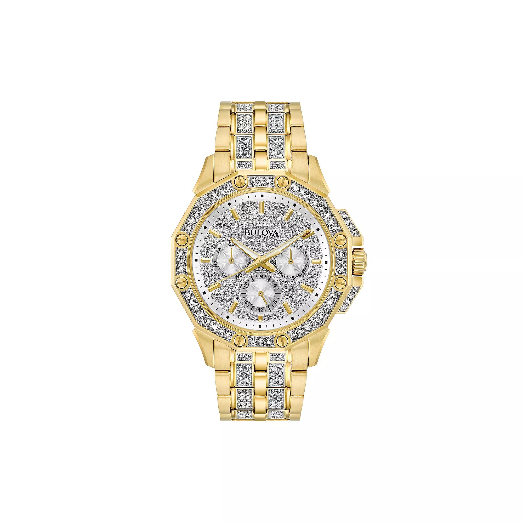 Bulova Mens Crystal Stainless Steel Watch - 98C126, Multicolor Product Image