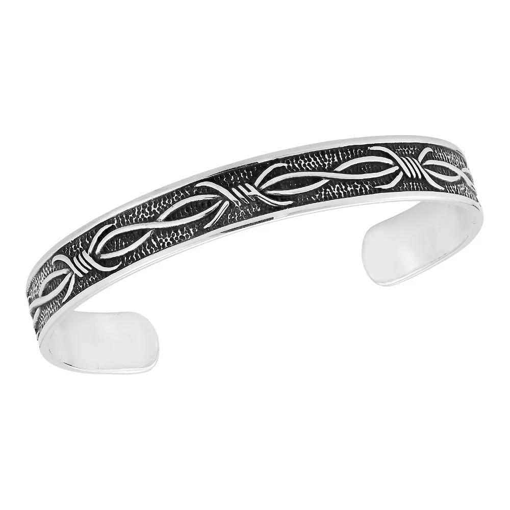 Men's Menster Sterling Silver Oxidized Twist Cuff Bracelet, Size: 8" Product Image