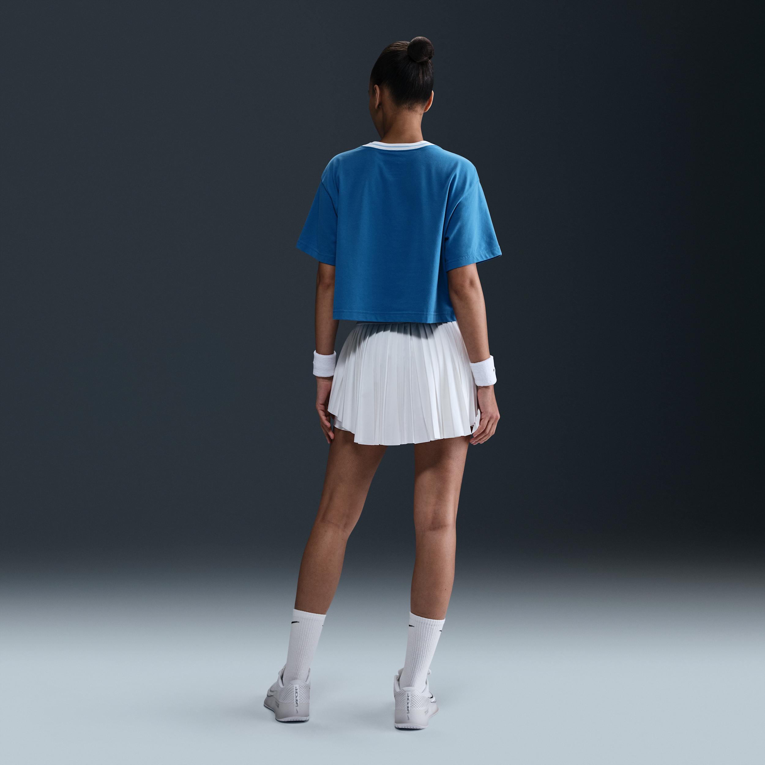 Nike Womens Heritage Dri-FIT Short-Sleeve Cropped T-Shirt | HJ3640-402 Product Image