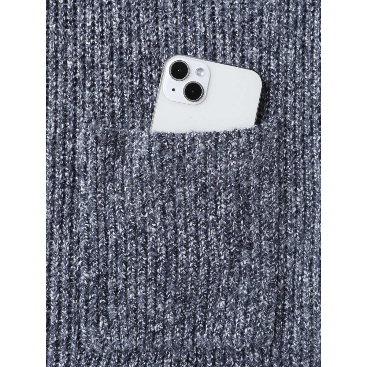 Plus Size Shawl Collar Heather Pocket Knit Cardigan Stone Women Leisure Loose Long Sleeve Casual Cardigans BloomChic 26/4X Product Image