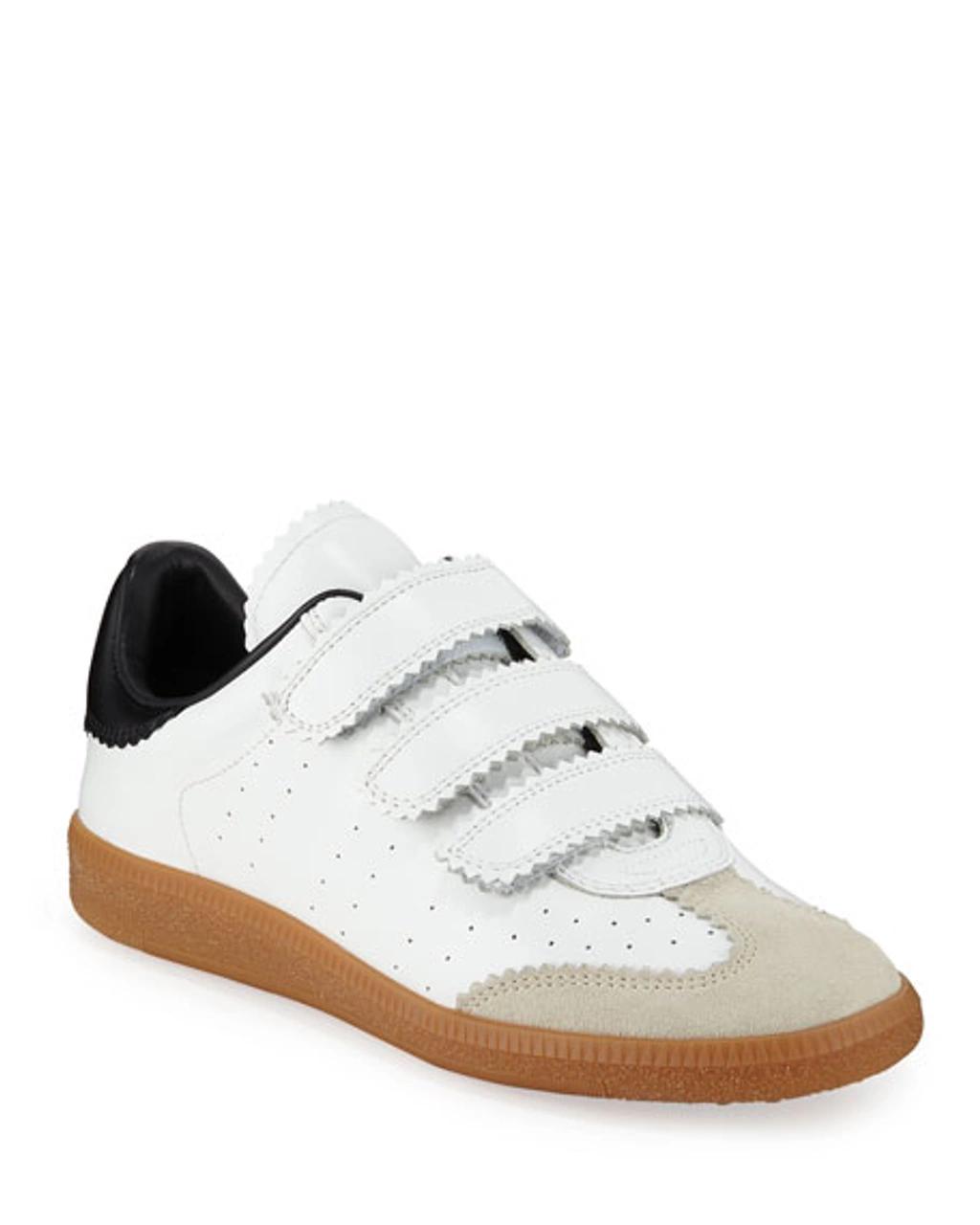 ISABEL MARANT Beth Suede-trimmed Leather Sneakers In White Product Image