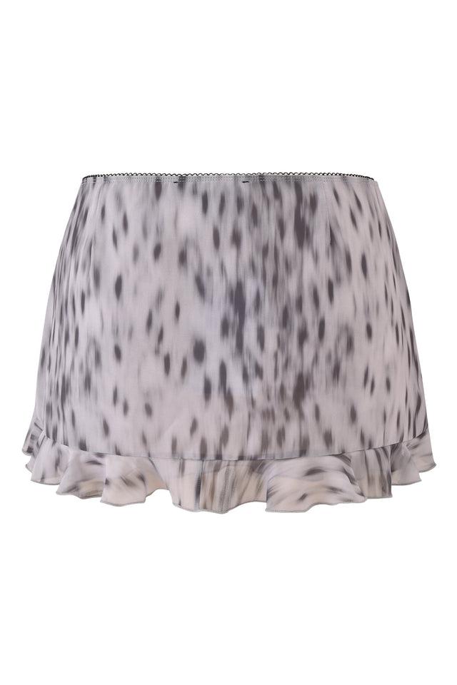 COLETTE LACE PANEL MINI SKIRT - SNOW LEOPARD Product Image
