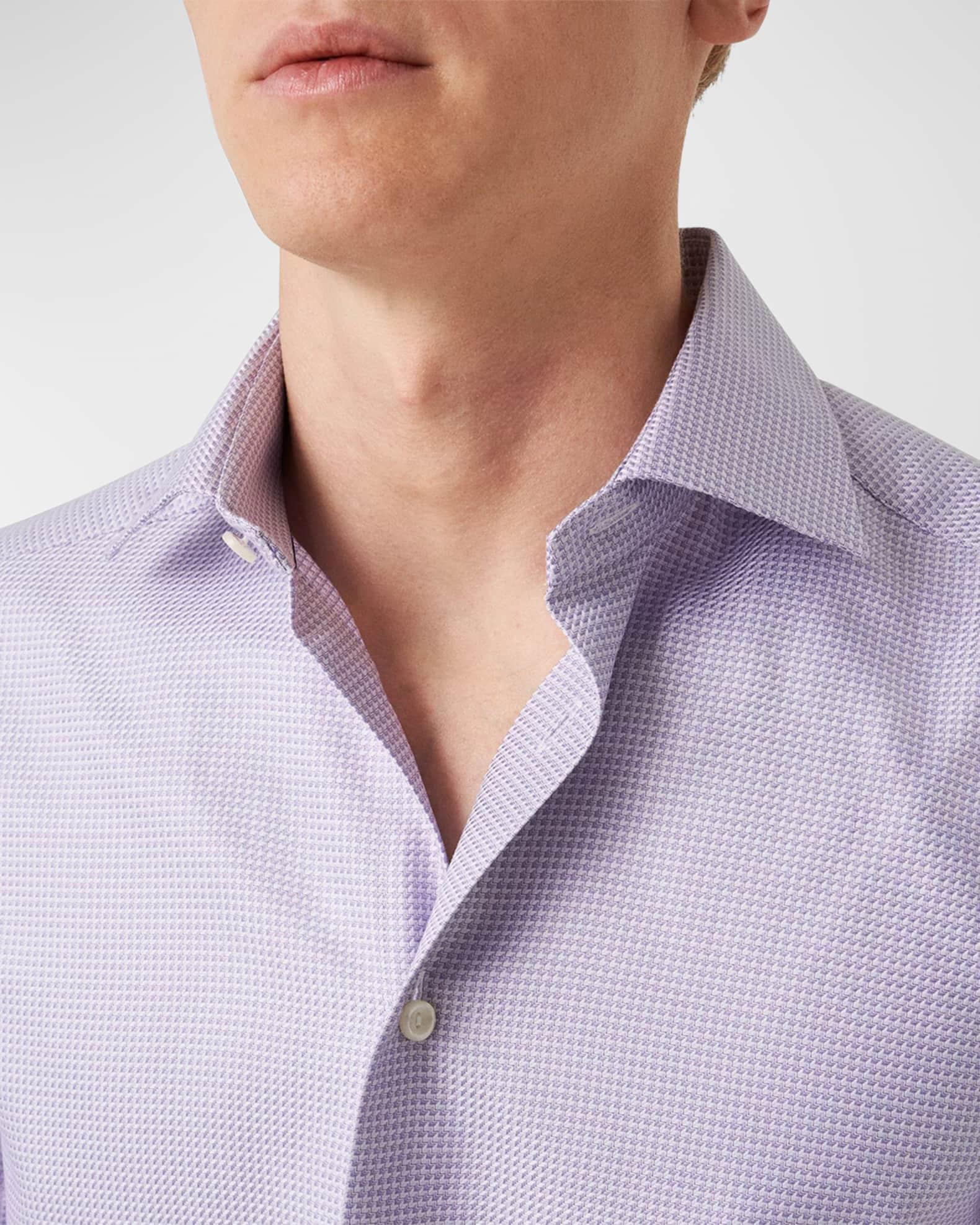 Men's Signature King Twill Slim Fit Micro-Check Dress Shirt Product Image