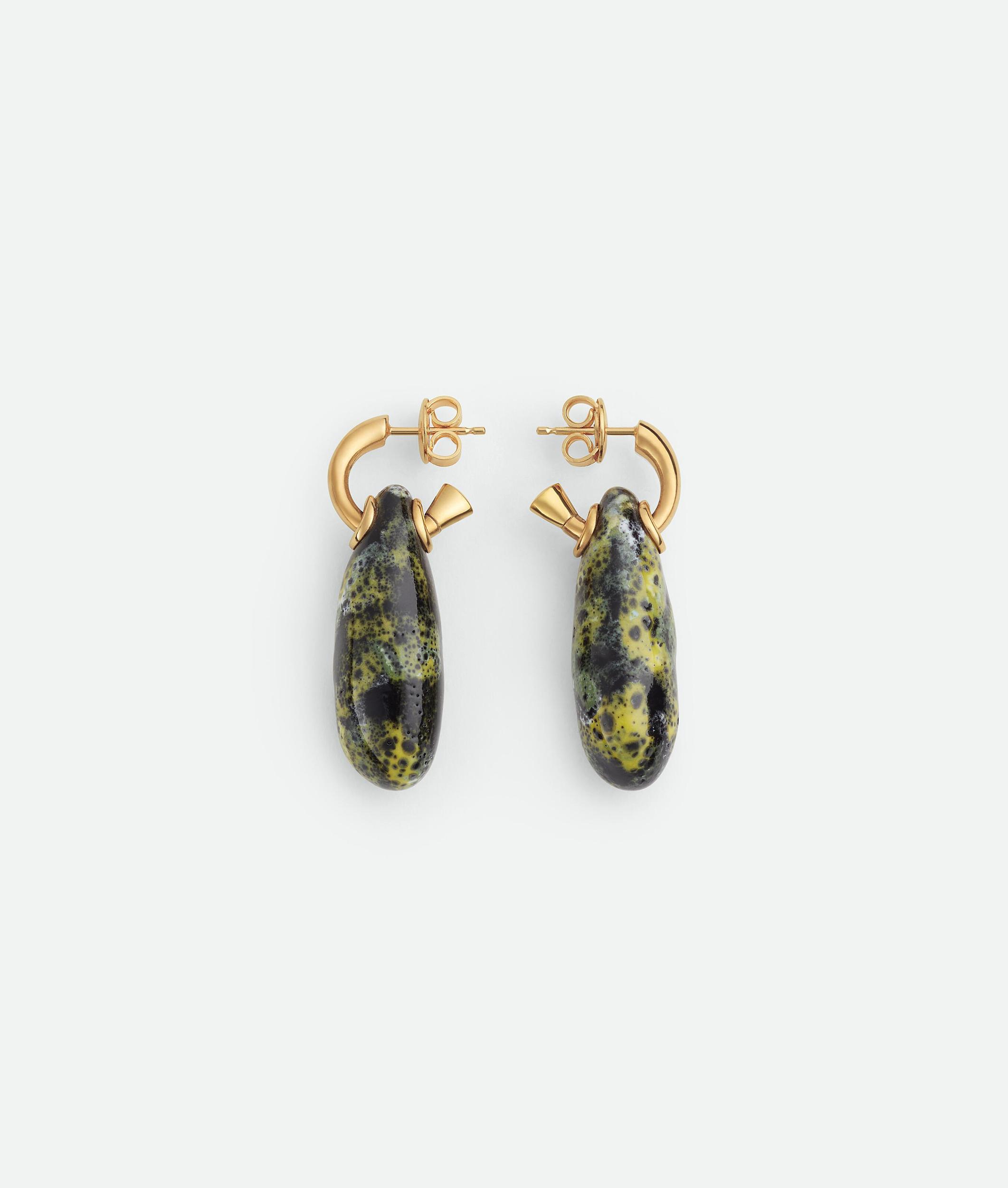 Women's Ellipse Small Ceramic Earrings in Yellow/black/white Product Image