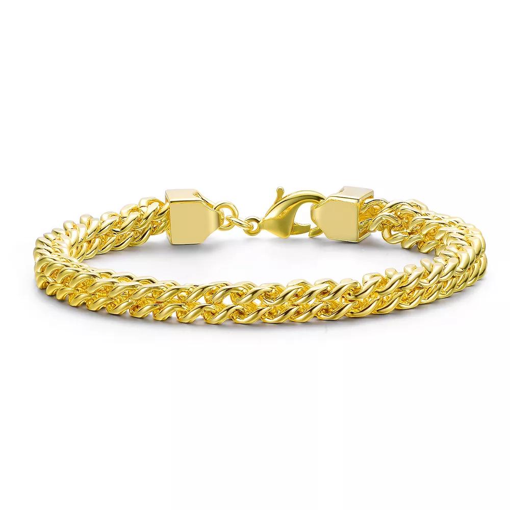 14k Gold Plated Mesh Link Bracelet, Womens Gold Tone Product Image