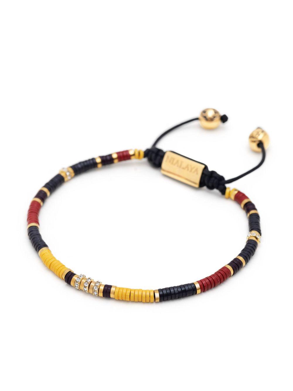 logo-plaque beaded bracelet Product Image