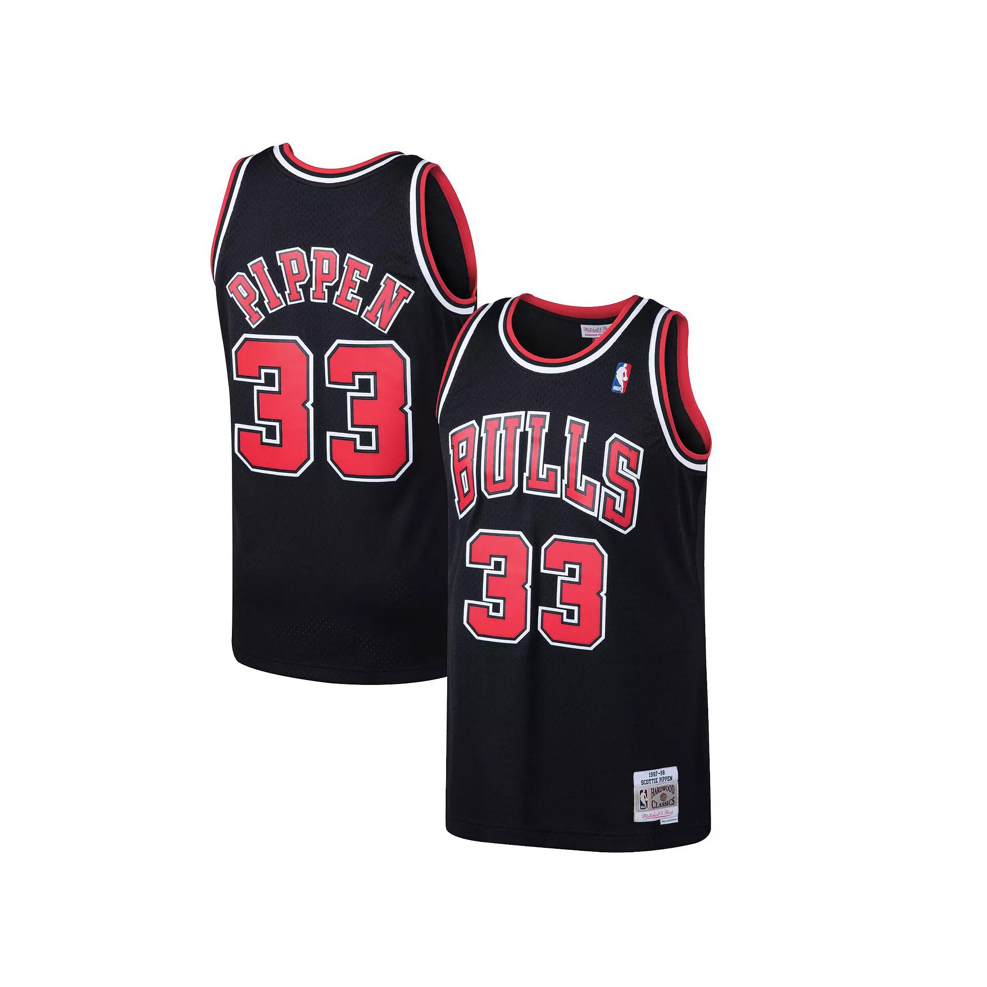 Men's Mitchell & Ness Scottie Pippen Black Chicago Bulls Hardwood Classics Swingman Jersey,  Product Image