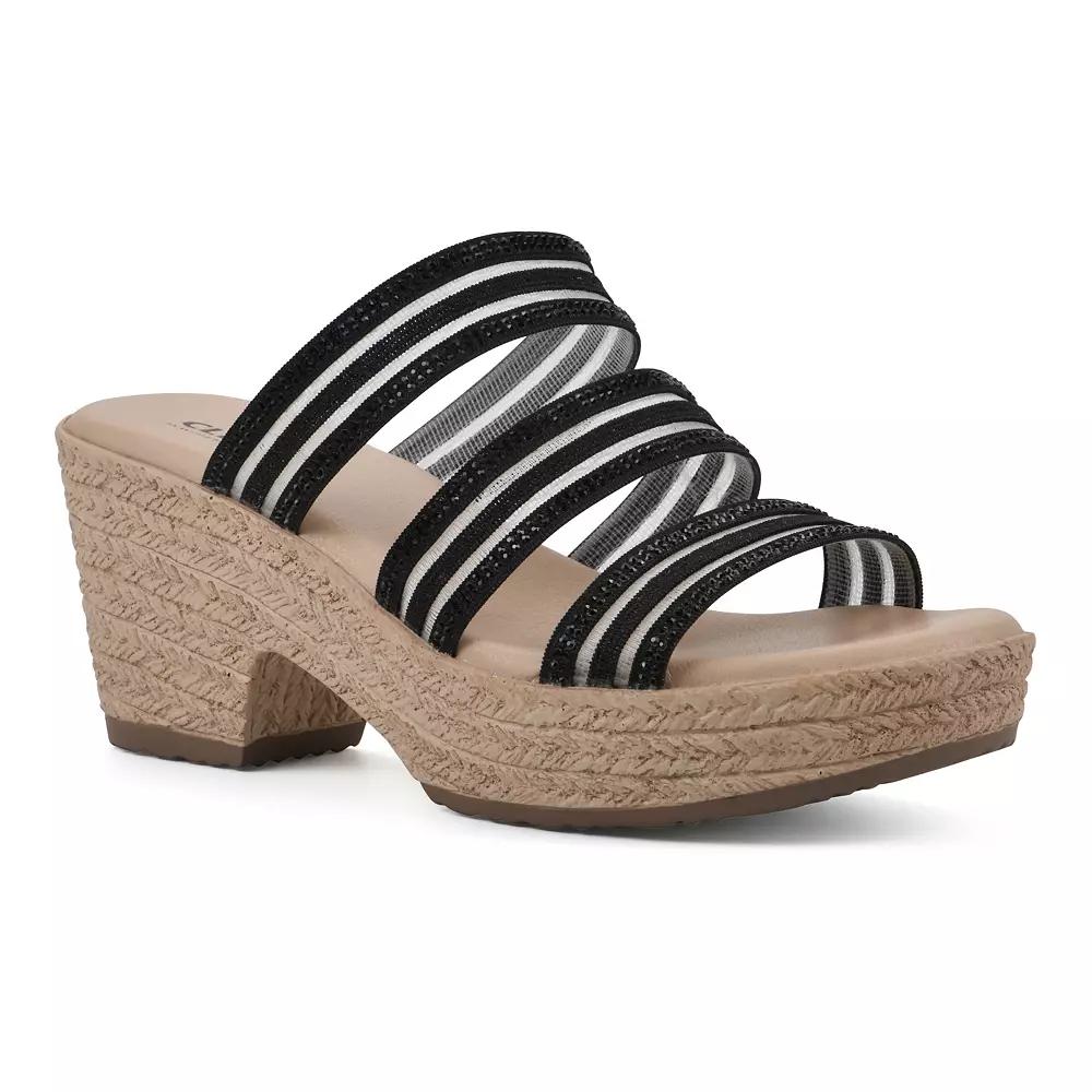 Cliffs by White Mountain Bianna Women's Wedge Sandals, Size: 10, Black Mesh Product Image