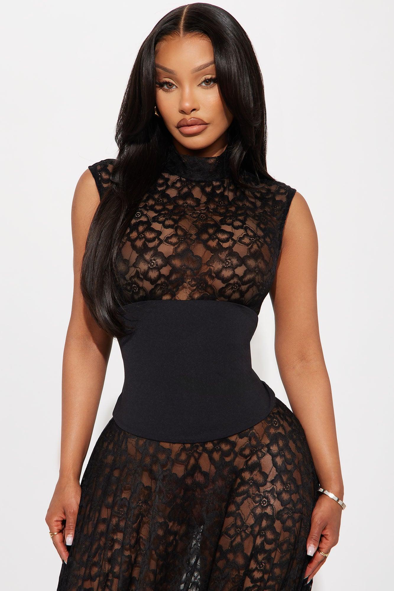 All Love Lace Maxi Dress - Black Product Image