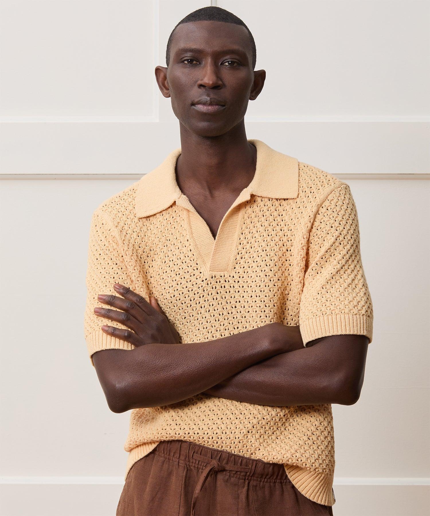 Relaxed Open-Knit Montauk Sweater Polo Product Image