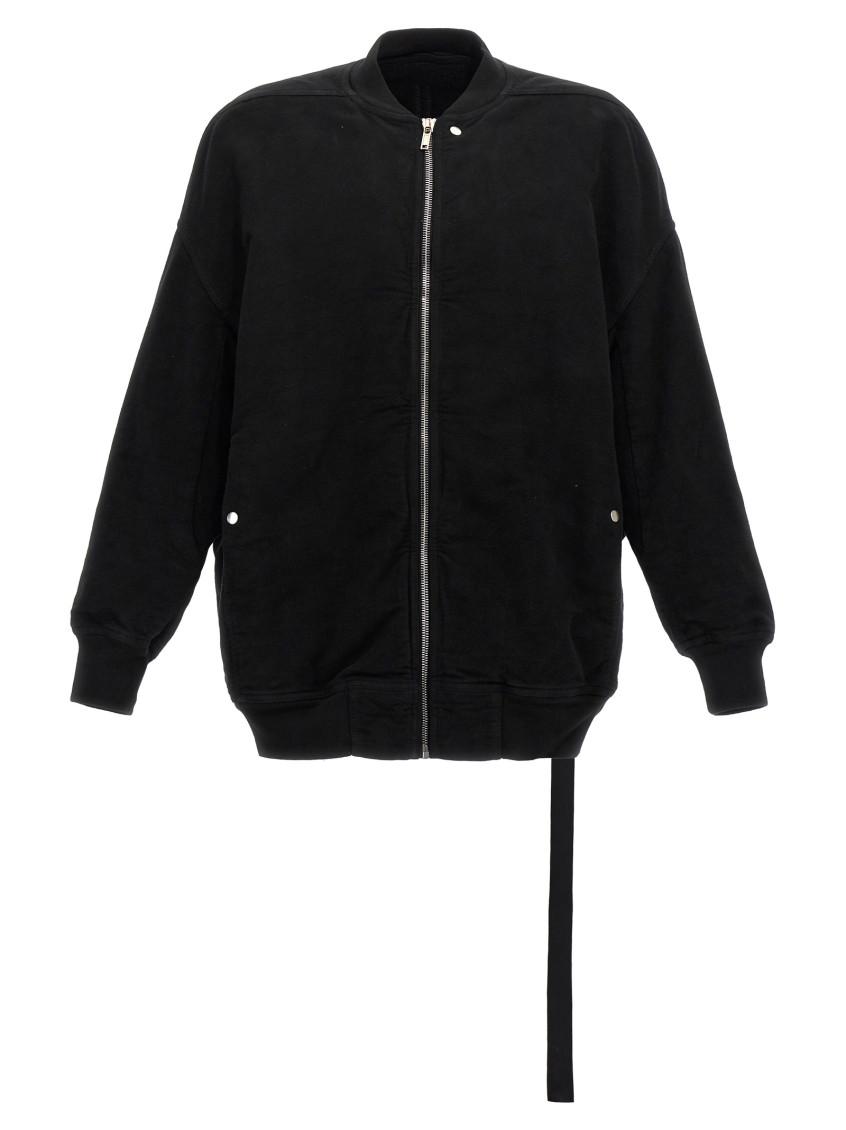 RICK OWENS Black Hollywood Jumbo Flight Bomber Jacket In 09 Black Product Image