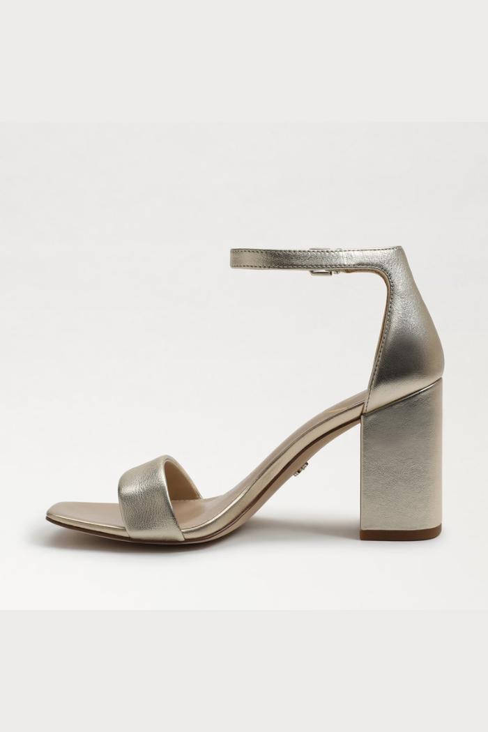 Daniella Block Heel Sandal- Gold Leather Product Image