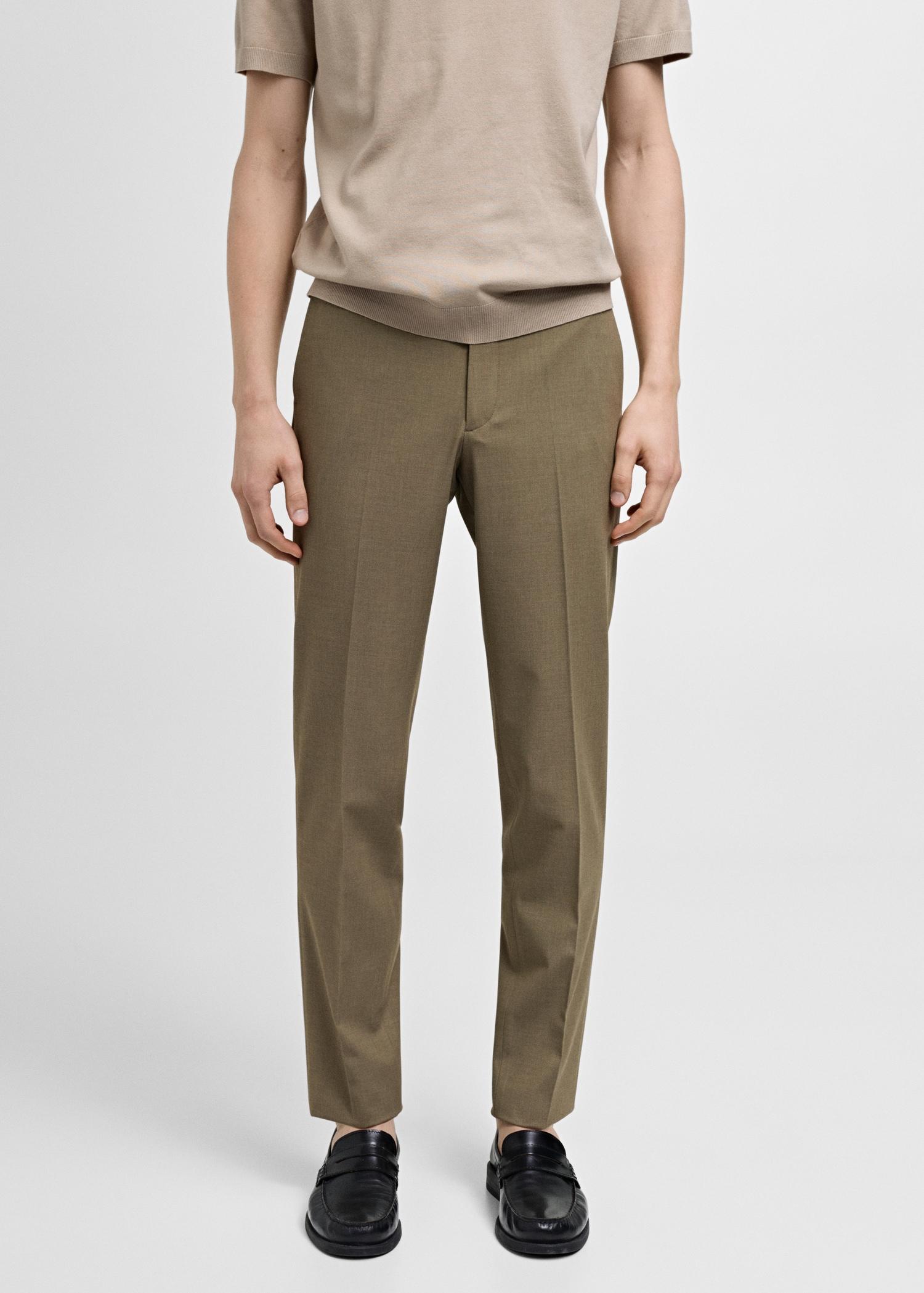 Stretch-fabric slim-fit suit pants - Men | MANGO USA Product Image