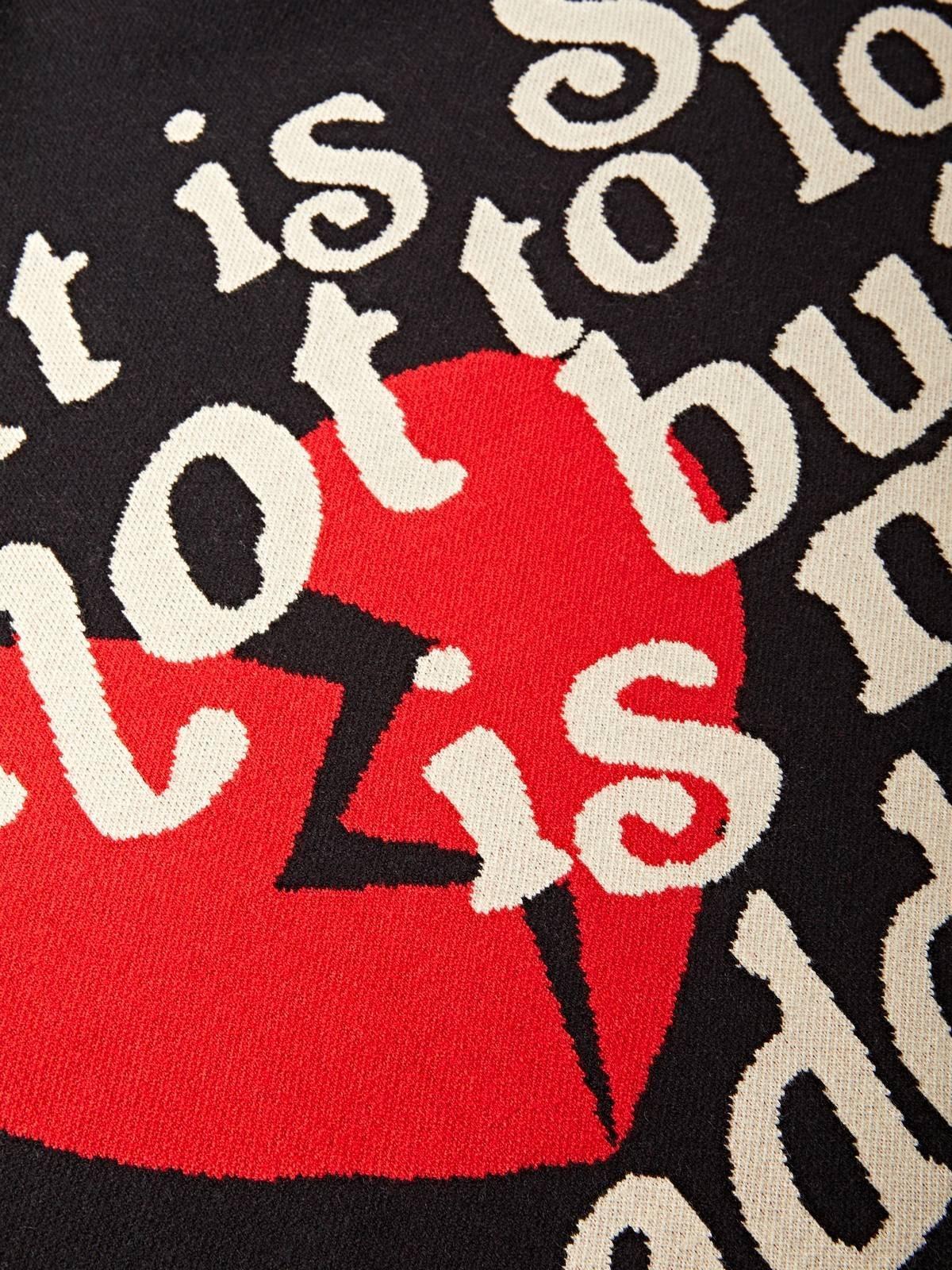 Men's Flame Skull Jacquard Knit Sweater Product Image