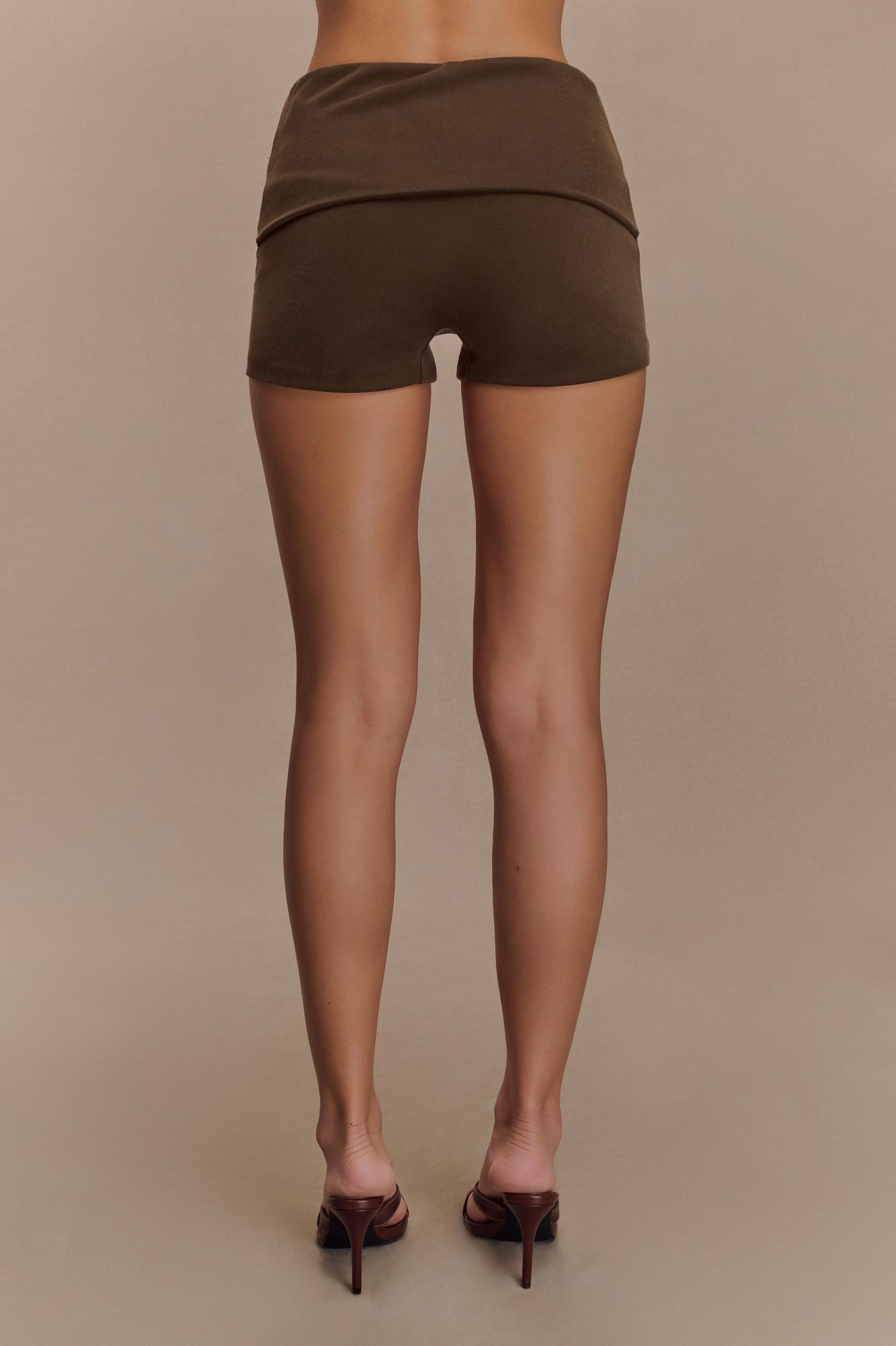 Birdie Fold Over Shorts - Chocolate Product Image