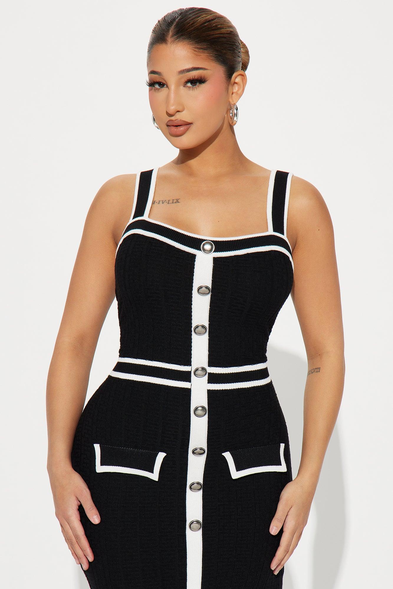 Sophia Sweater Midi Dress - Black/combo Product Image