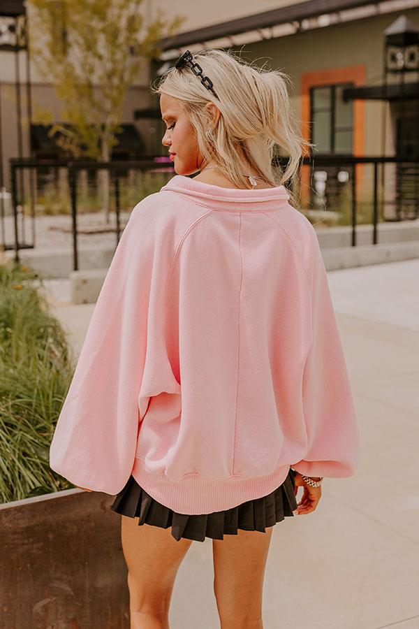 Simply Cozy Vintage Wash Sweatshirt in Pink Product Image