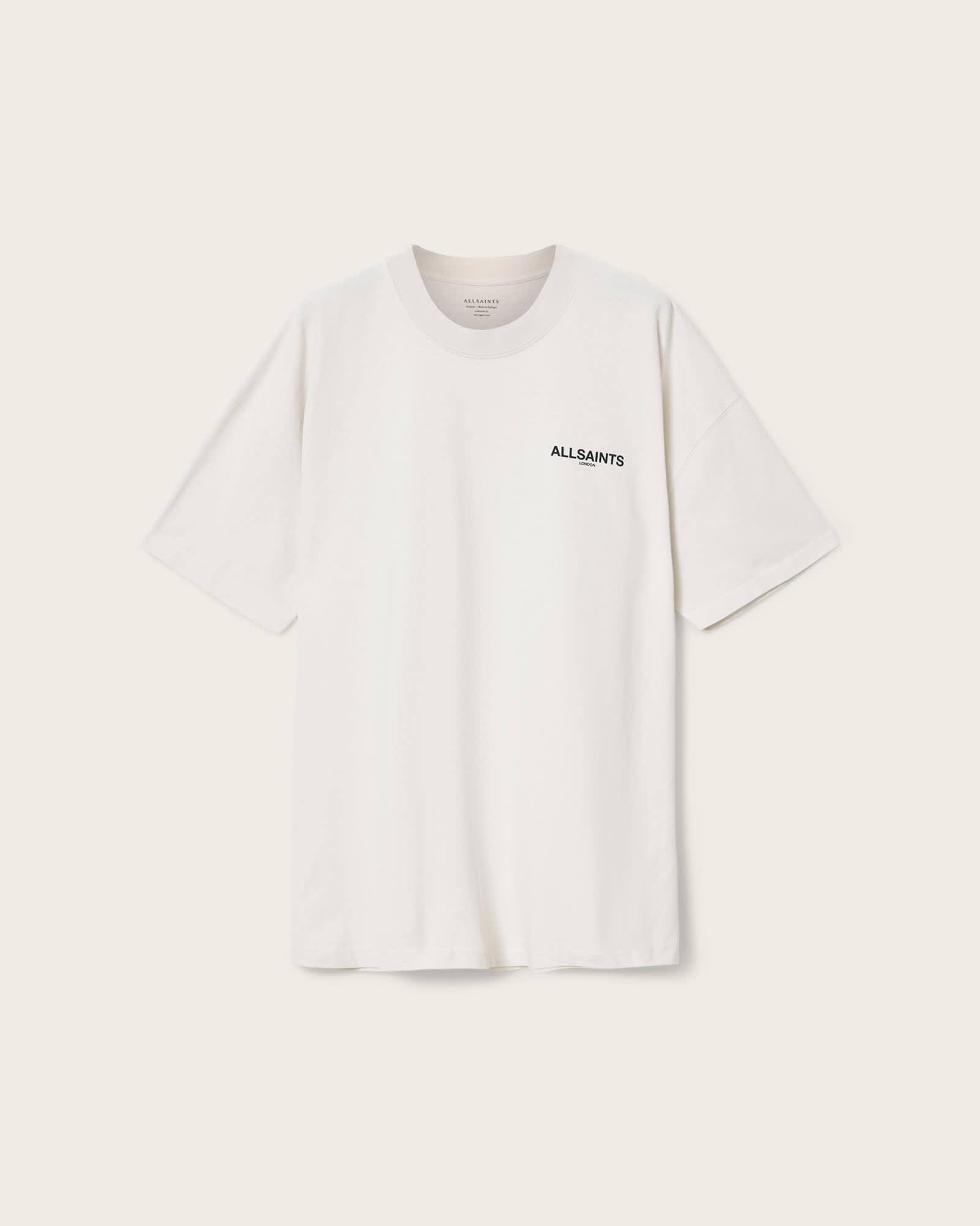Hallis Oversized Graphic T-Shirt DUSK WHITE | ALLSAINTS US Product Image