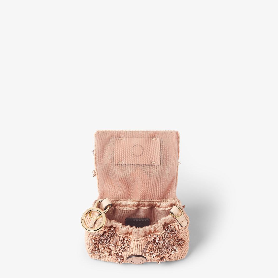 Mamma Baguette NanoPink embroidered fabric miniature bag Product Image