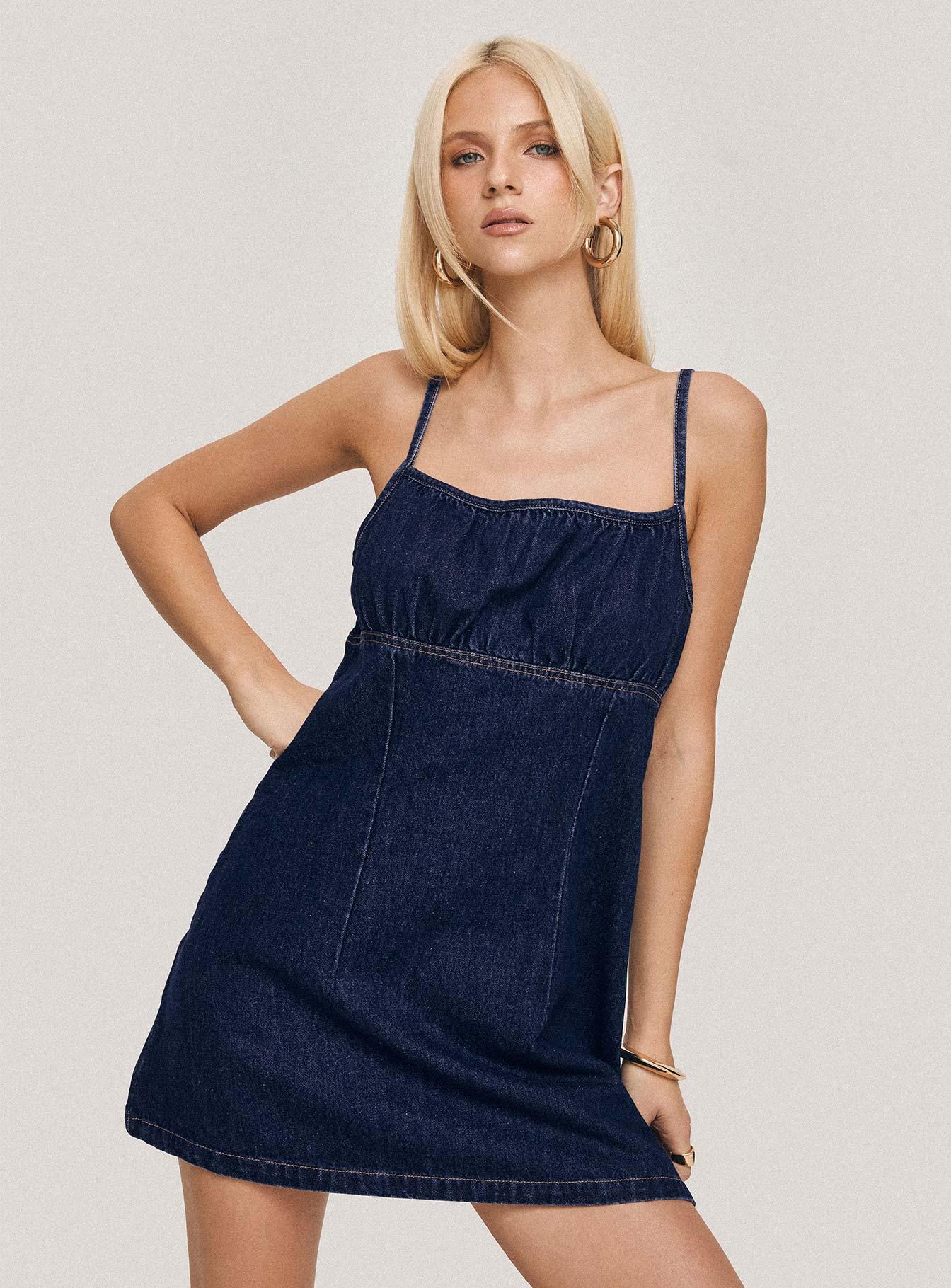 Adria Denim Mini Dress Indigo Product Image