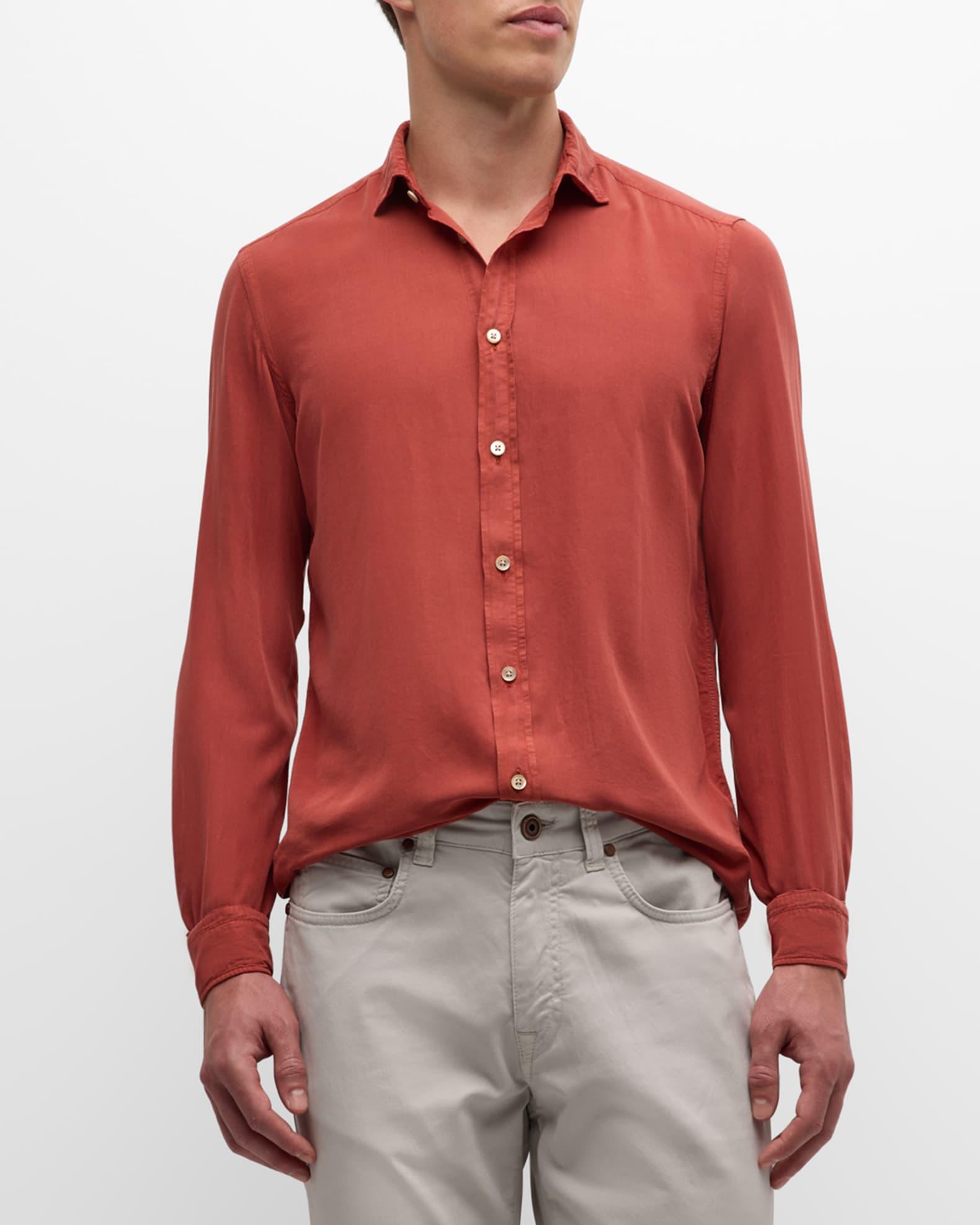 Men's Garment-Dyed Lyocell Sport Shirt Product Image